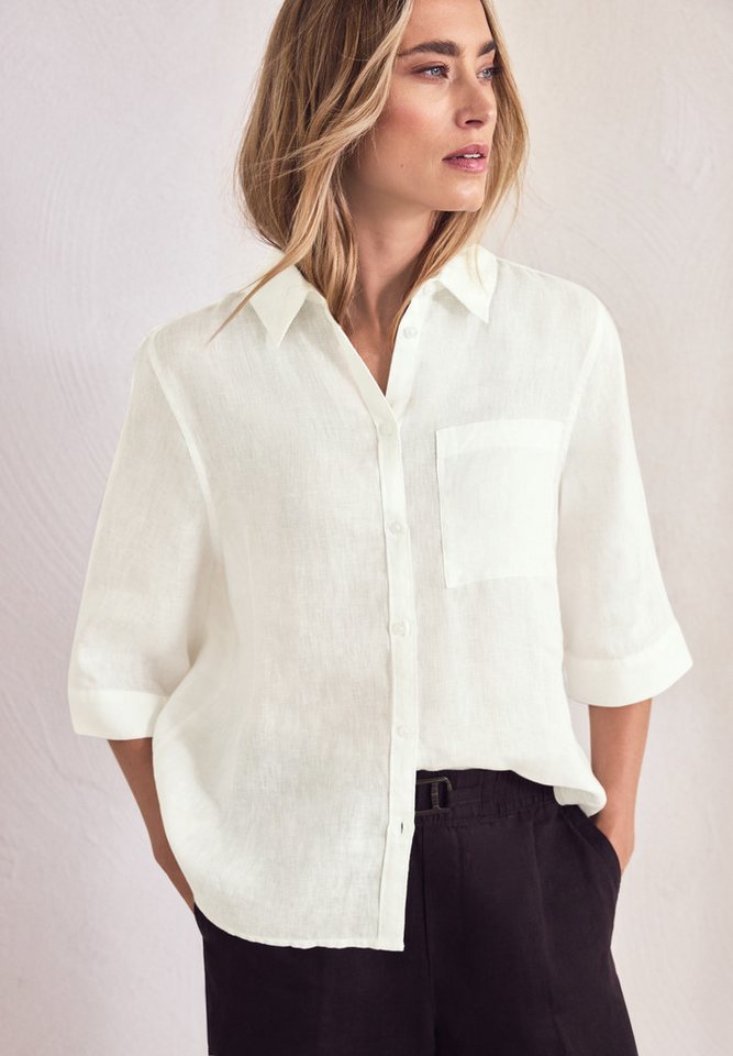 STREET ONE Shirtbluse 3/4-Arm Sommerbluse aus Leinen