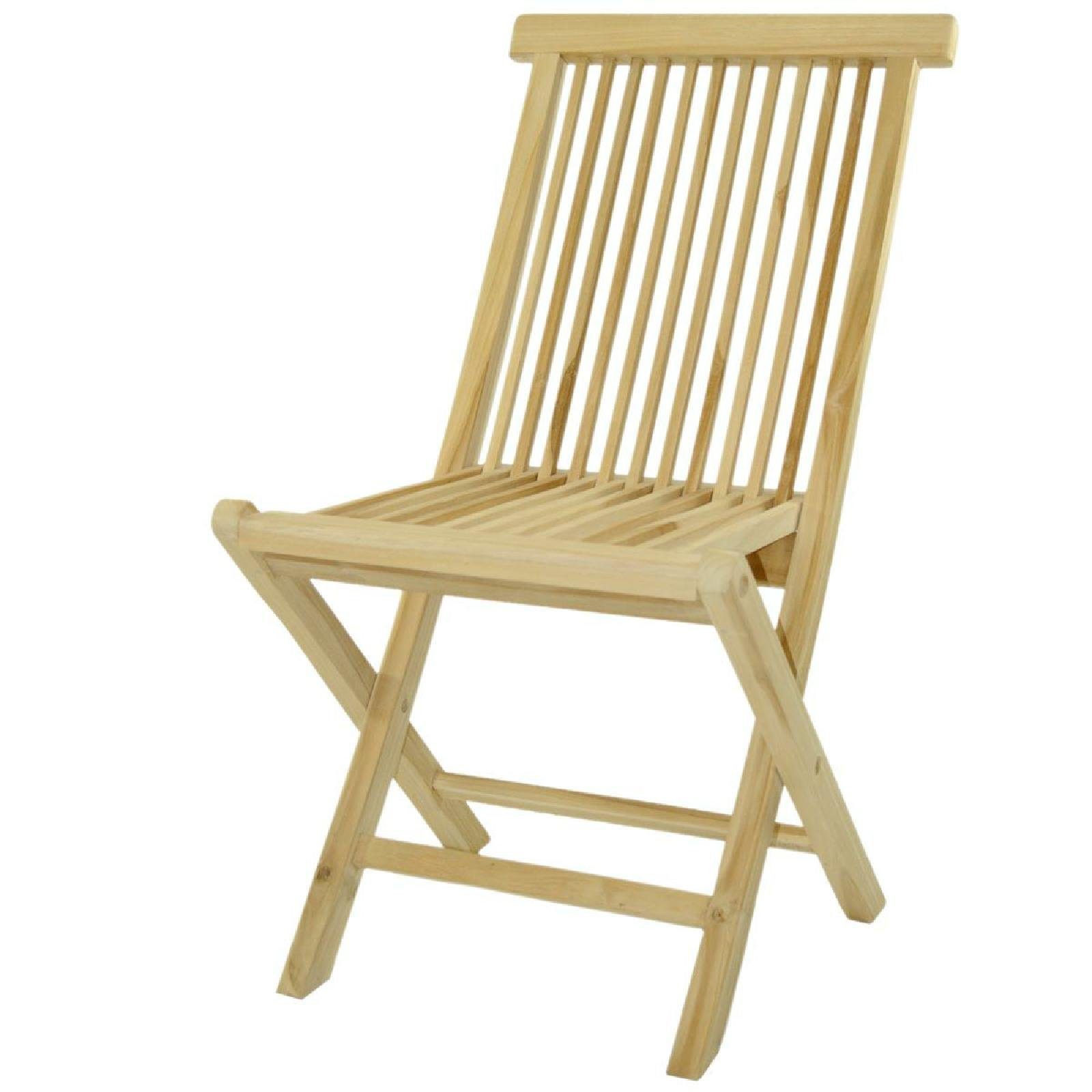 VCM Gartenstuhl Balkonstuhl Nosala (1 St), Stuhl Holzstuhl Klappstuhl, Teak Holz klappbar, Hochlehner