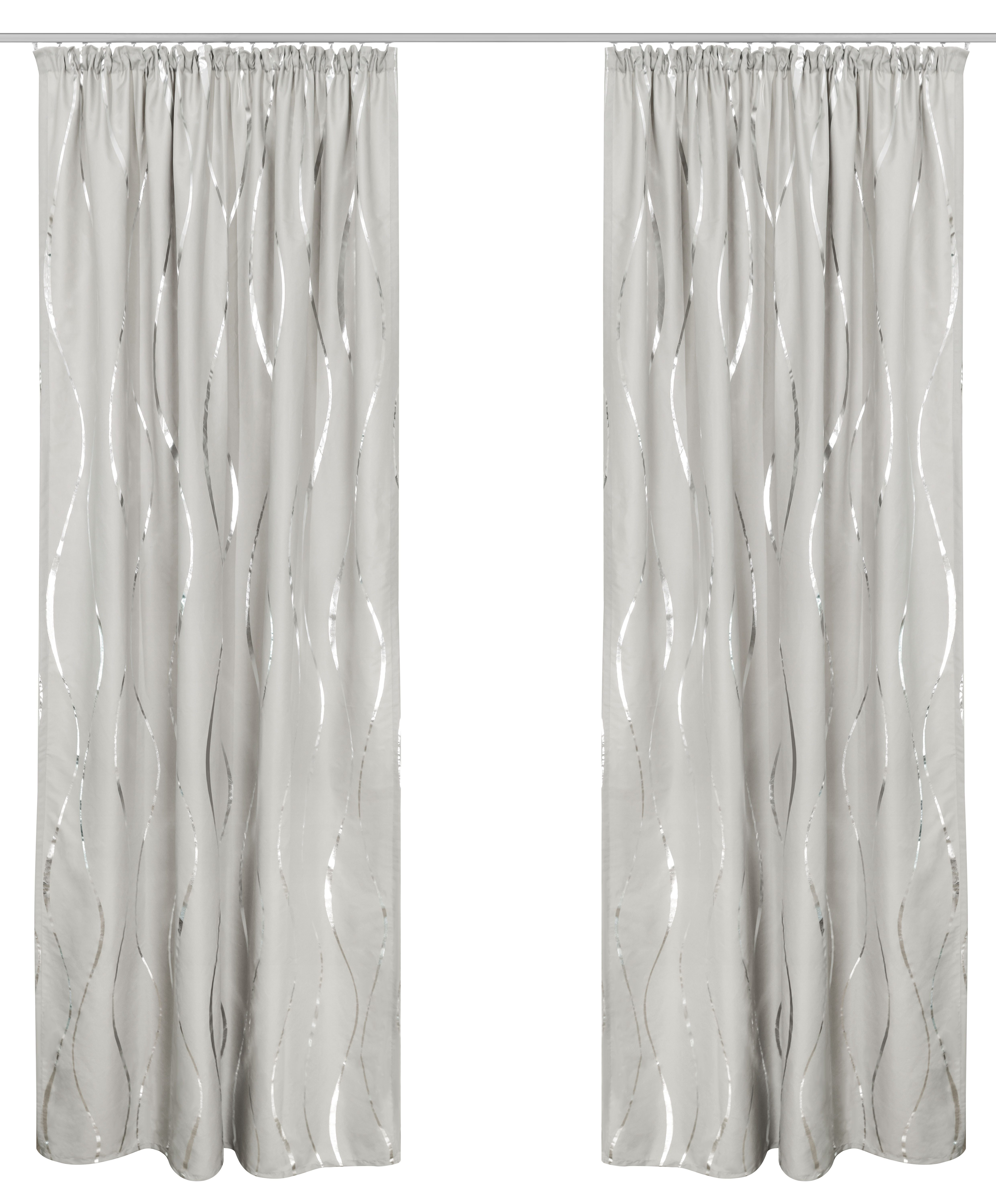 OTTO home Gardine Quinnton (2 St), Kräuselband, halbtransparent, Metallic‑Akzenten, Kräuselband, schöner Stoff, mittelleicht – Bild 2 von 5