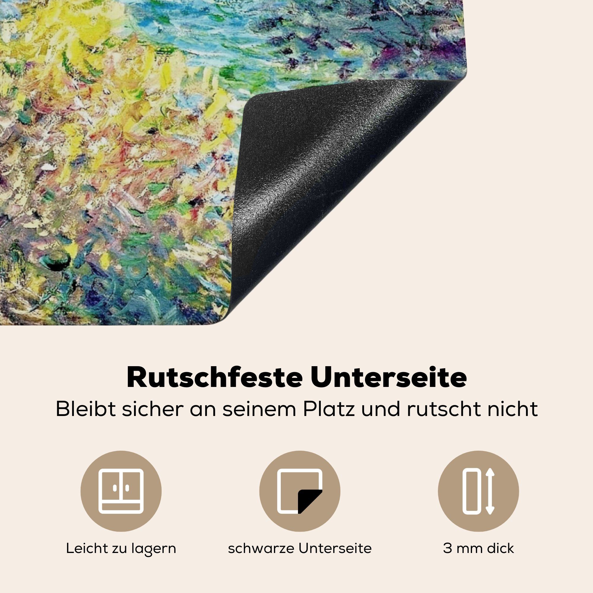 MuchoWow Herdblende-/Abdeckplatte Landschaft bei Ceranfeldabdeckung, - küche cm, für 78x78 tlg), Vinyl, (1 Arbeitsplatte Monet, Claude Montecarlo