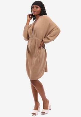 YC Fashion & Style Tunikakleid "Musselin Tunika-Kleid im XXL-Look mit langen Ärmeln" Basic, Boho, Casual, Langarm, in Unifarbe, aus reiner Baumwolle, bequem zu tragen