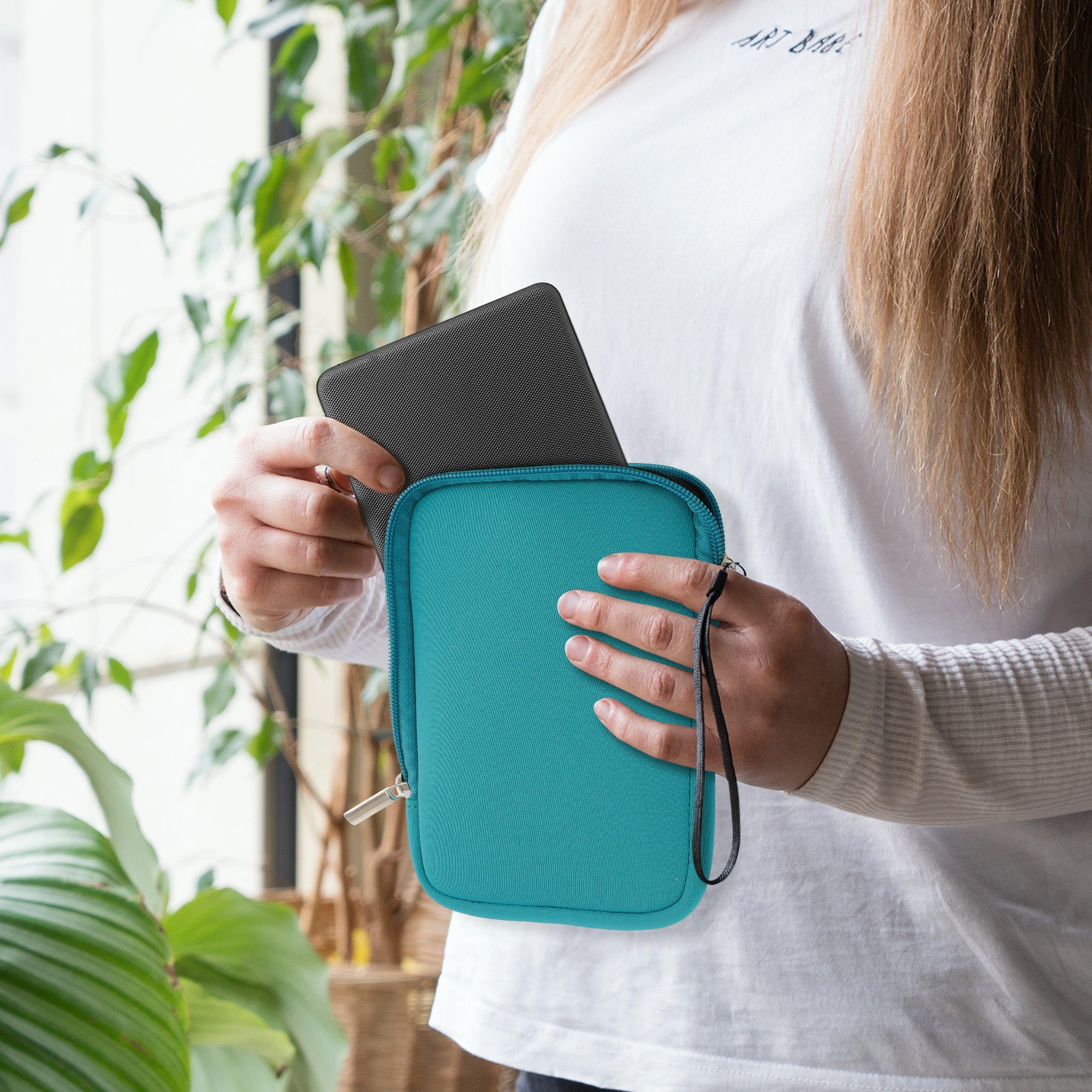 kwmobile E-Reader-Hülle Schutztasche für eReader, Neopren Tasche Hülle Cover Case Schutzhülle - 17 x 12 x 2 cm