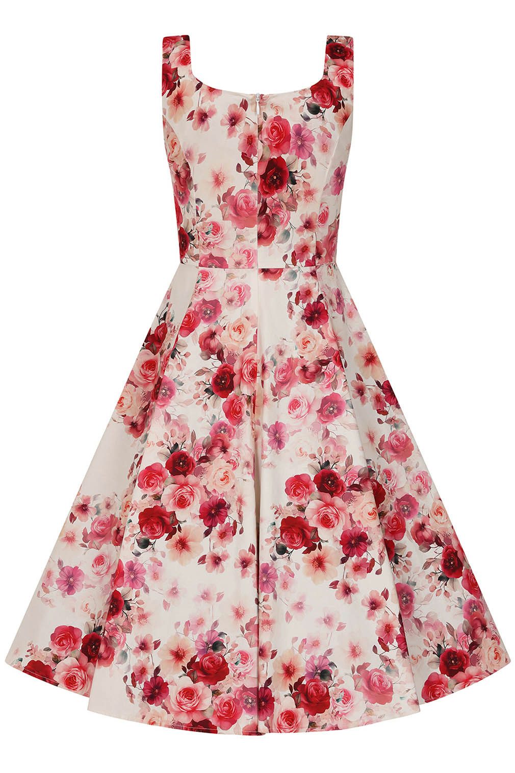 Hearts & Roses London A-Linien-Kleid Scarlett Bloom Rose Rosen Vintage Retro 50er