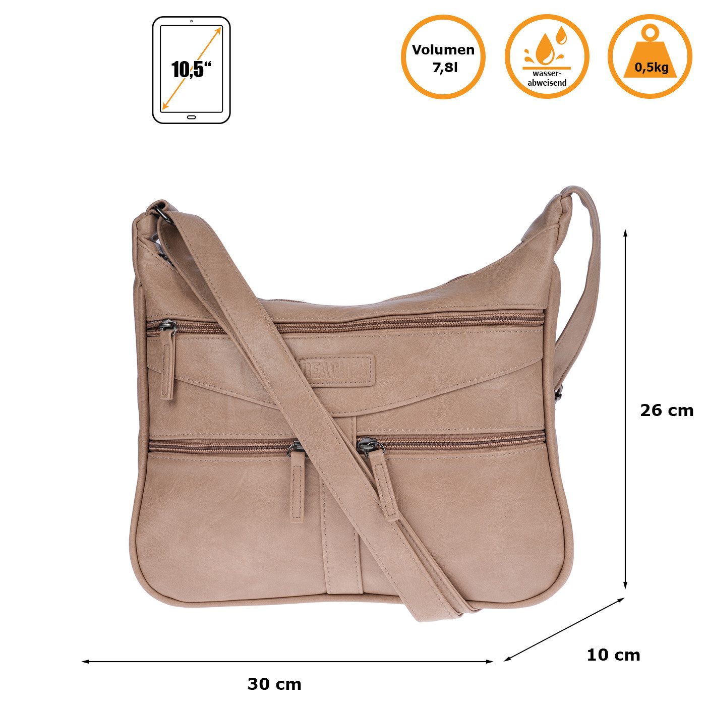 Christian Wippermann Umhängetasche Damen Tasche Schultertasche Umhängetasche Crossover (einzeln), Bag Leder Optik Handtasche