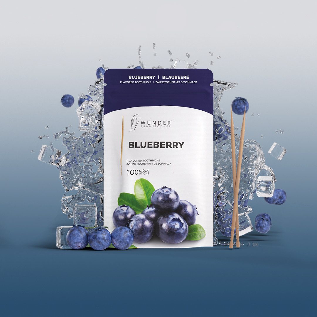 Wunder Zahnstocher Mundpflegecenter mit Geschmack Traube-Minze - 100er Refillpack im Nachfüllbeutel, frischer Atem - Alternative zu Kaugummi - zuckerfrei & kalorienfrei