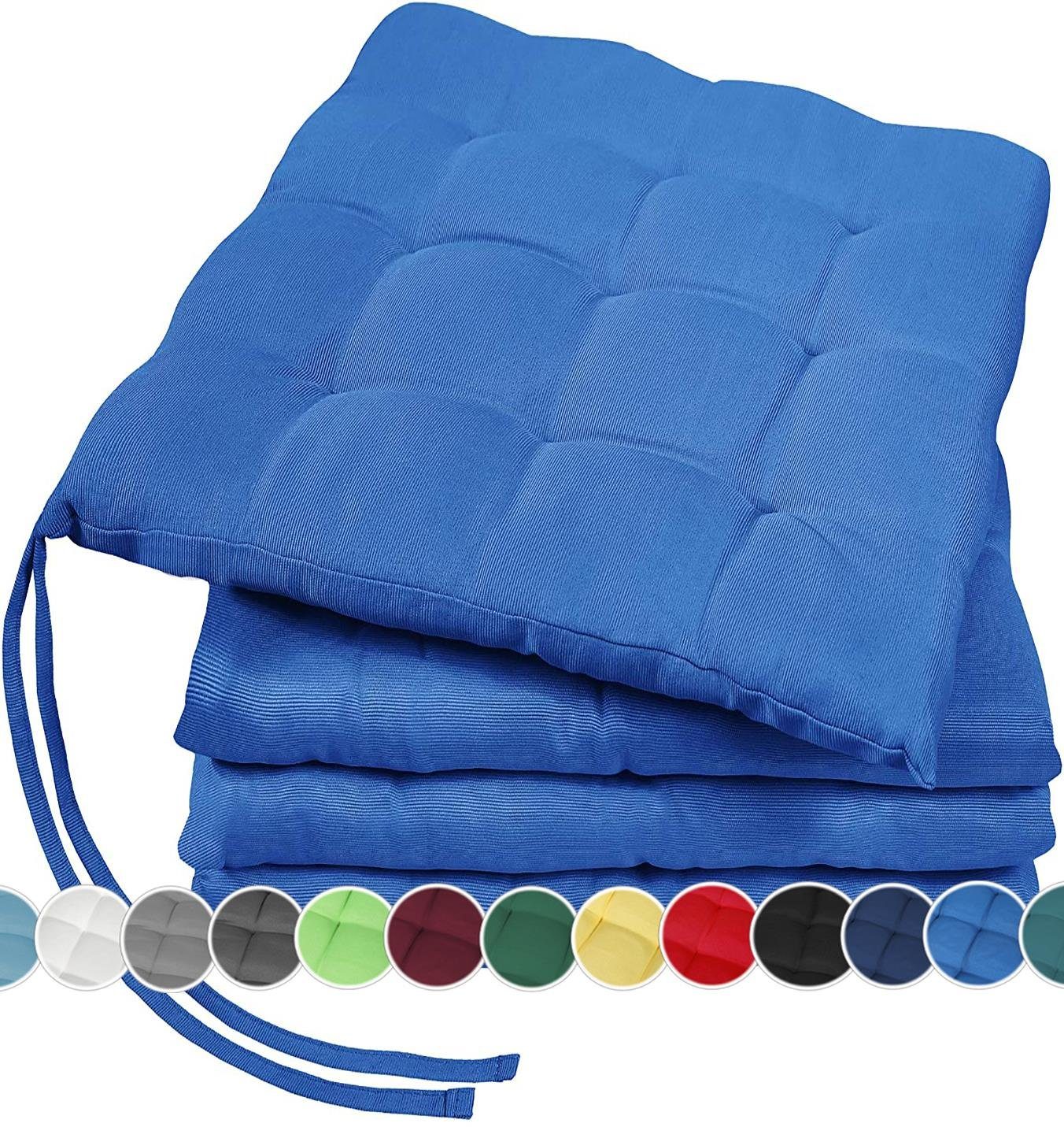 GREEN MARK Textilien Innen, oder Sitzkissen weich für blau Royal gefüllt, Sitzkissen, Stuhlkissen Außen 40x40cm