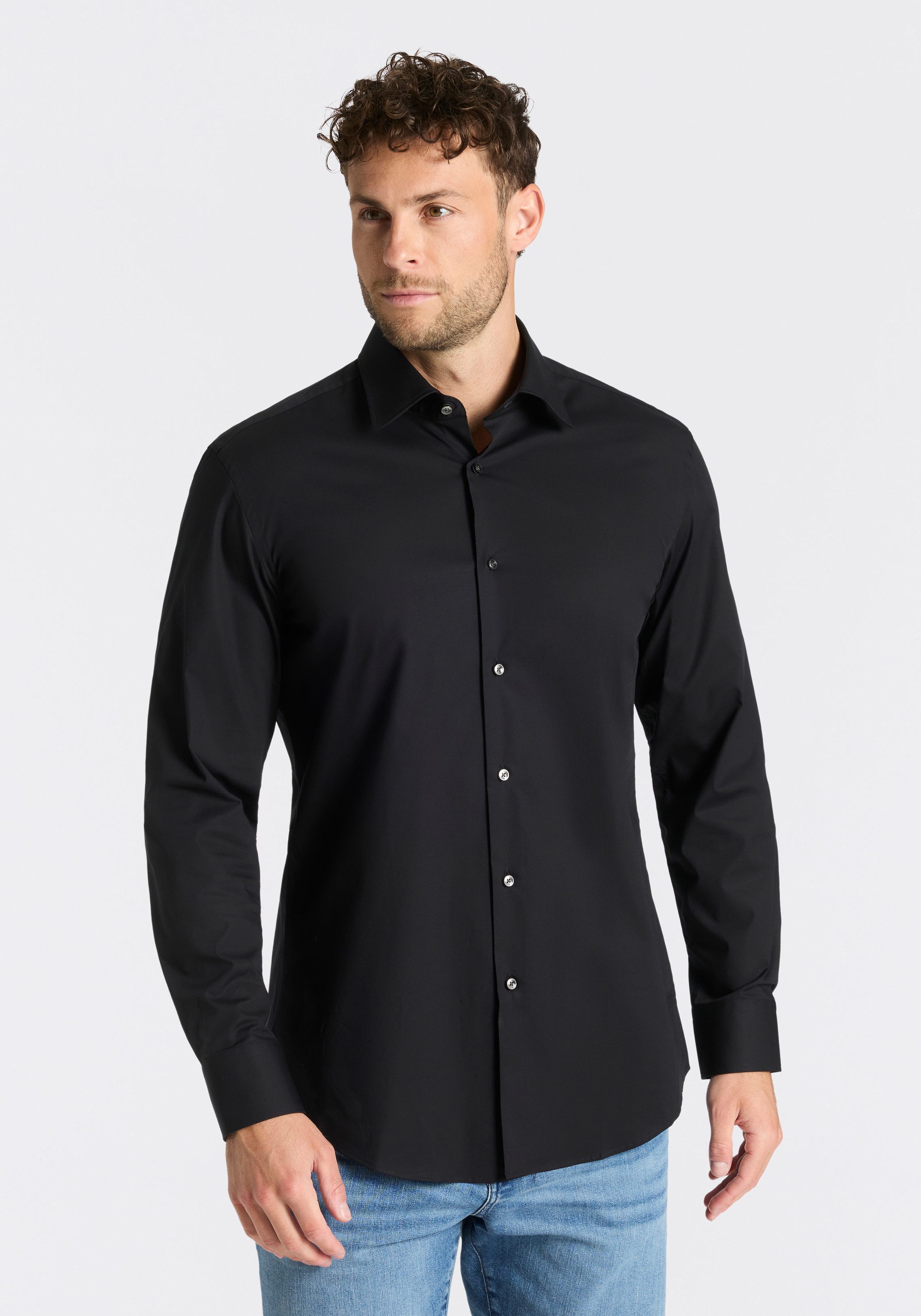 BOSS Businesshemd Kentkragen, Slim-Fit, bügelleichte Qualität