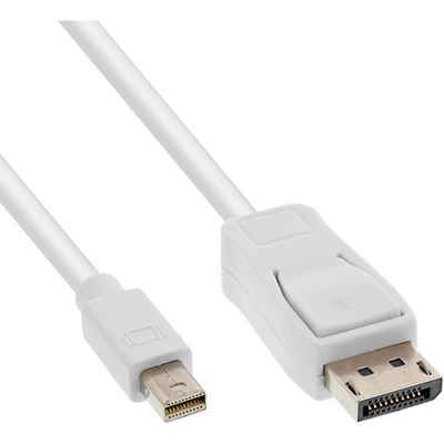 INTOS ELECTRONIC AG InLine® Mini DisplayPort zu DisplayPort Kabel, weiß, 1m Computer-Kabel