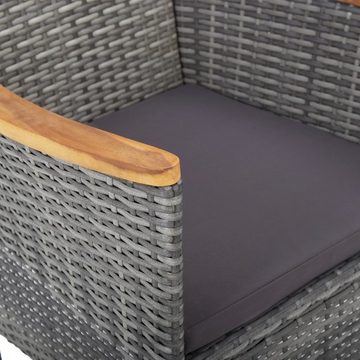 vidaXL Gartenstuhl Garten-Essstühle 2 Stk. Poly Rattan Grau (2 St)