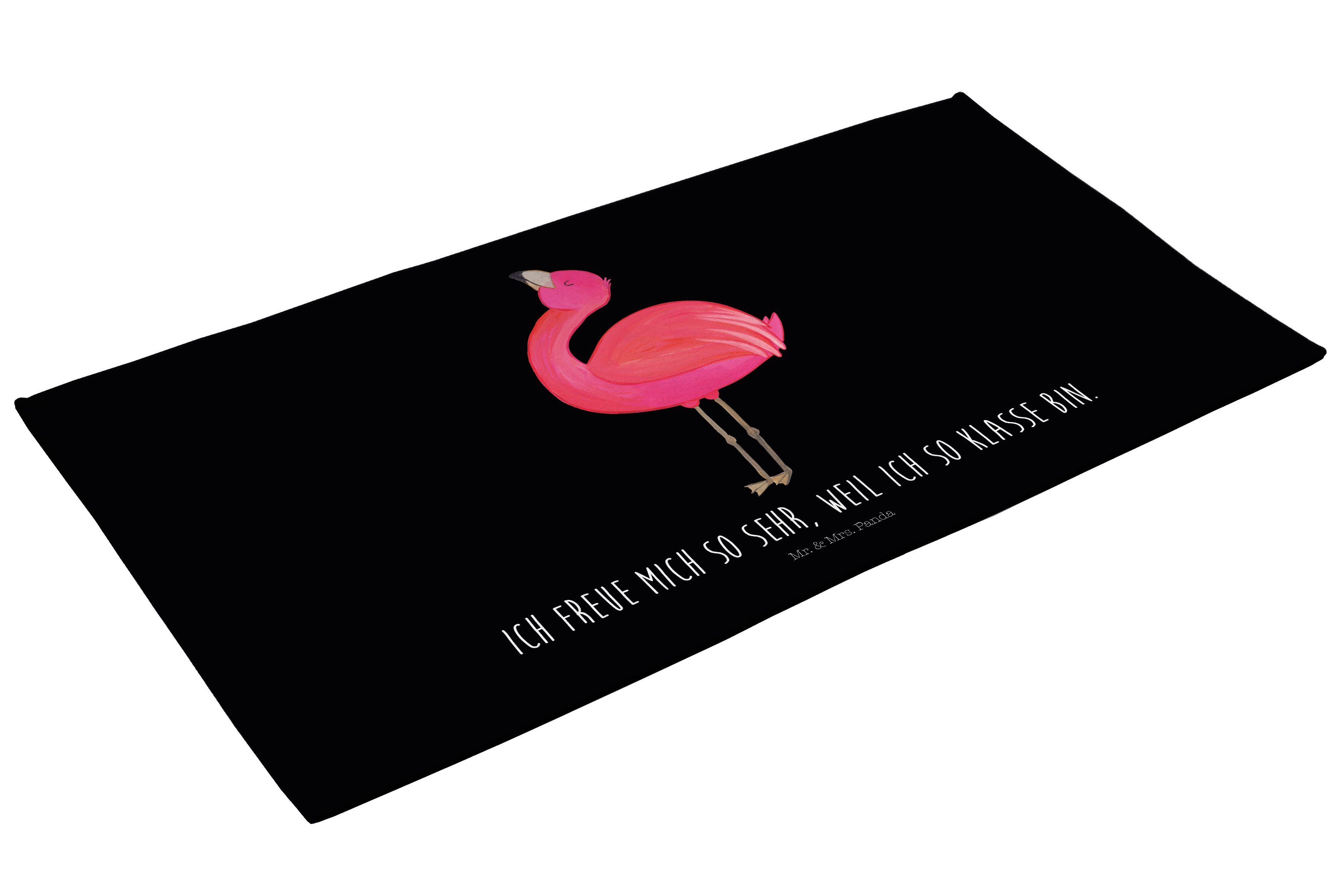 Badehandtuch, Flamingo (1-St) Schwarz Mrs. Handtuch Mr. Selbstliebe, stolz & - Panda Geschenk, - Kinde,