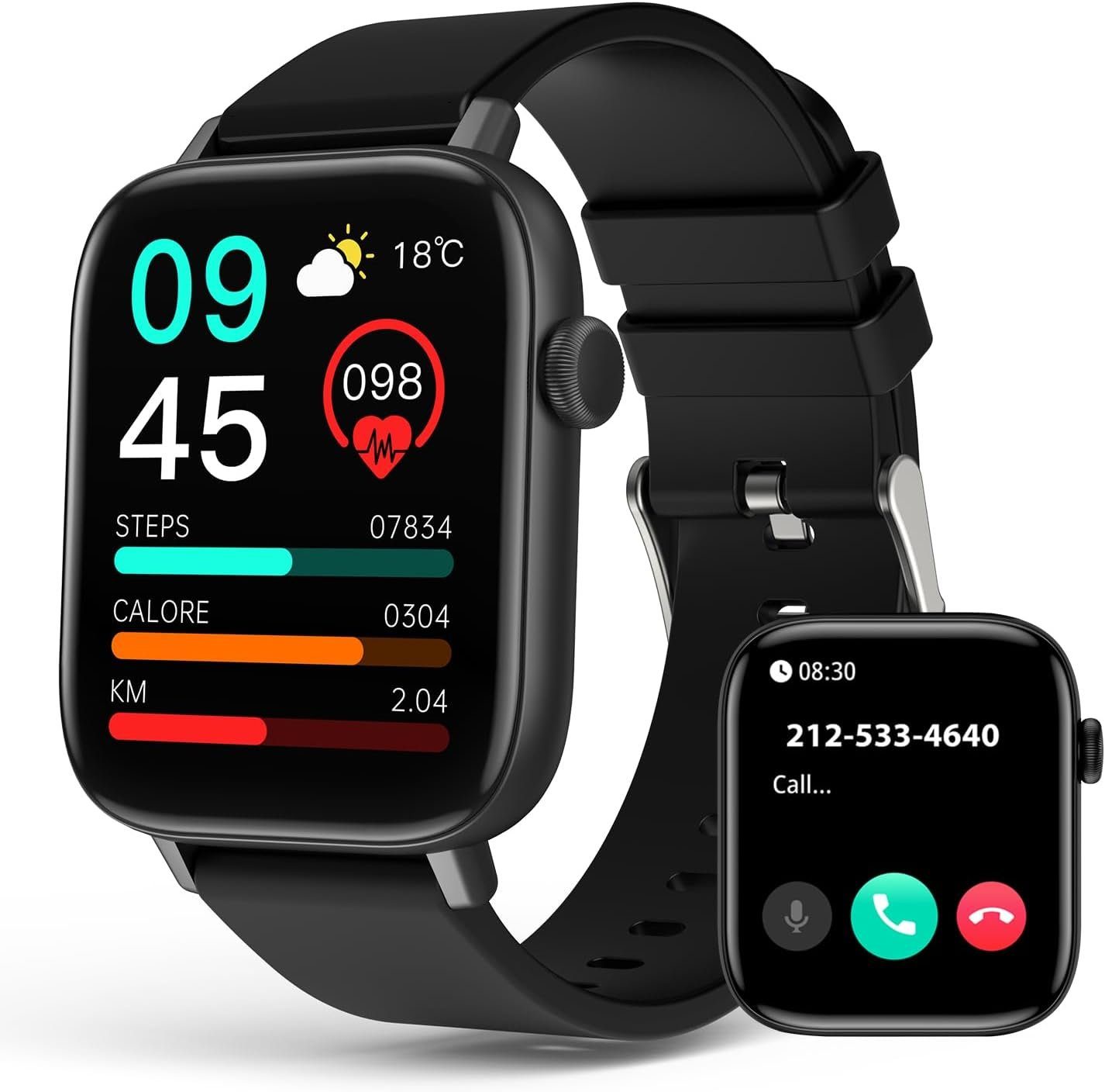ombar Fitness Tracker Uhr Damen und Herren Smartwatch (Pulsmesser Schrittzähler Schlafmonitor cm/1,9