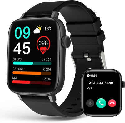 ombar Fitness Tracker Uhr Damen und Herren Smartwatch (Pulsmesser Schrittzähler Schlafmonitor cm/1,9" HD Voll Touchscreen Zoll), IP67 Wasserdicht Fitness Uhr, Годинники Watch für Android IOS