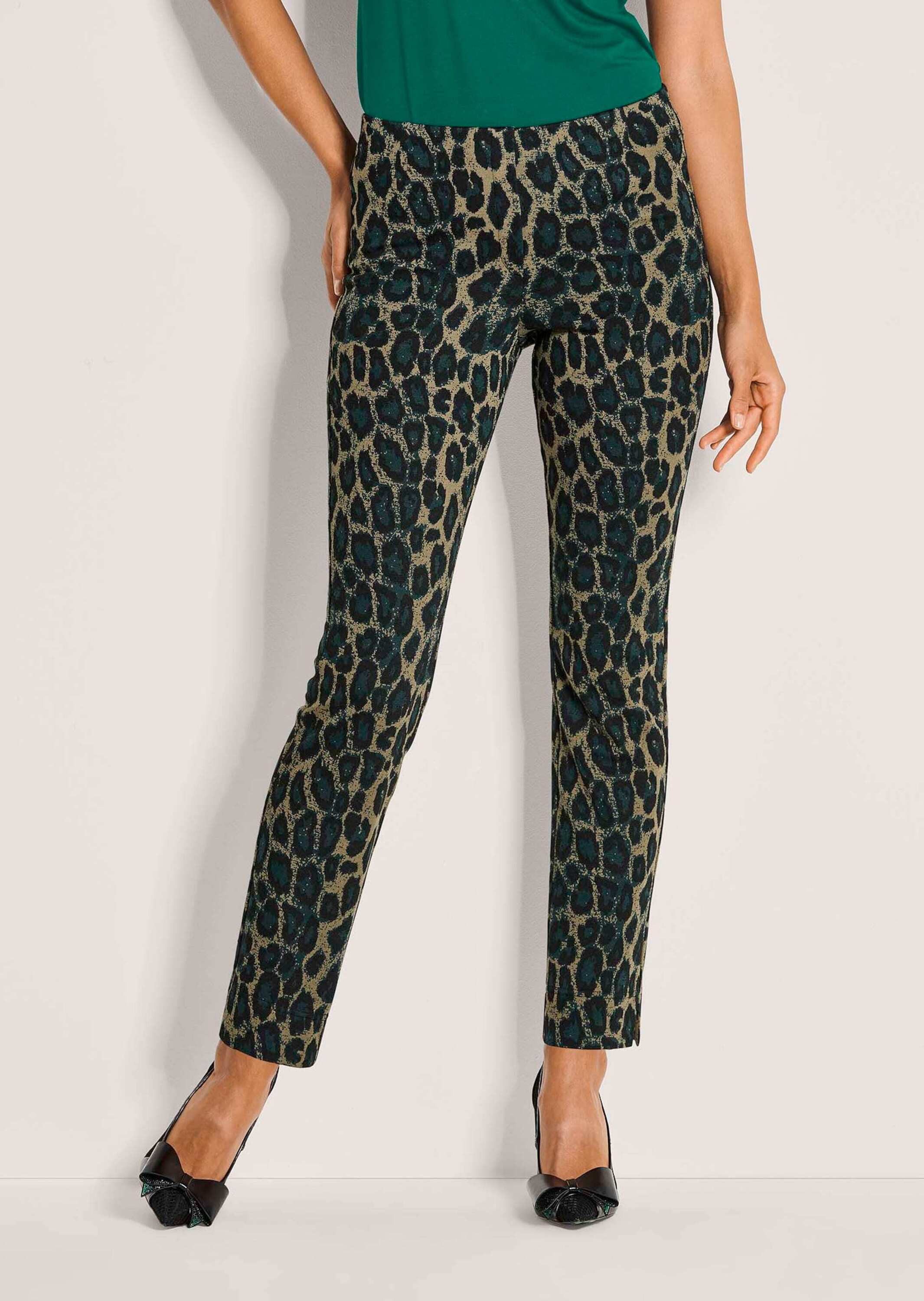 MADELEINE Leggings Gerade Jersey-Leggings mit Animal-Print Printhose mit elastischem Bund, schmaler Schnitt, Animal-Print