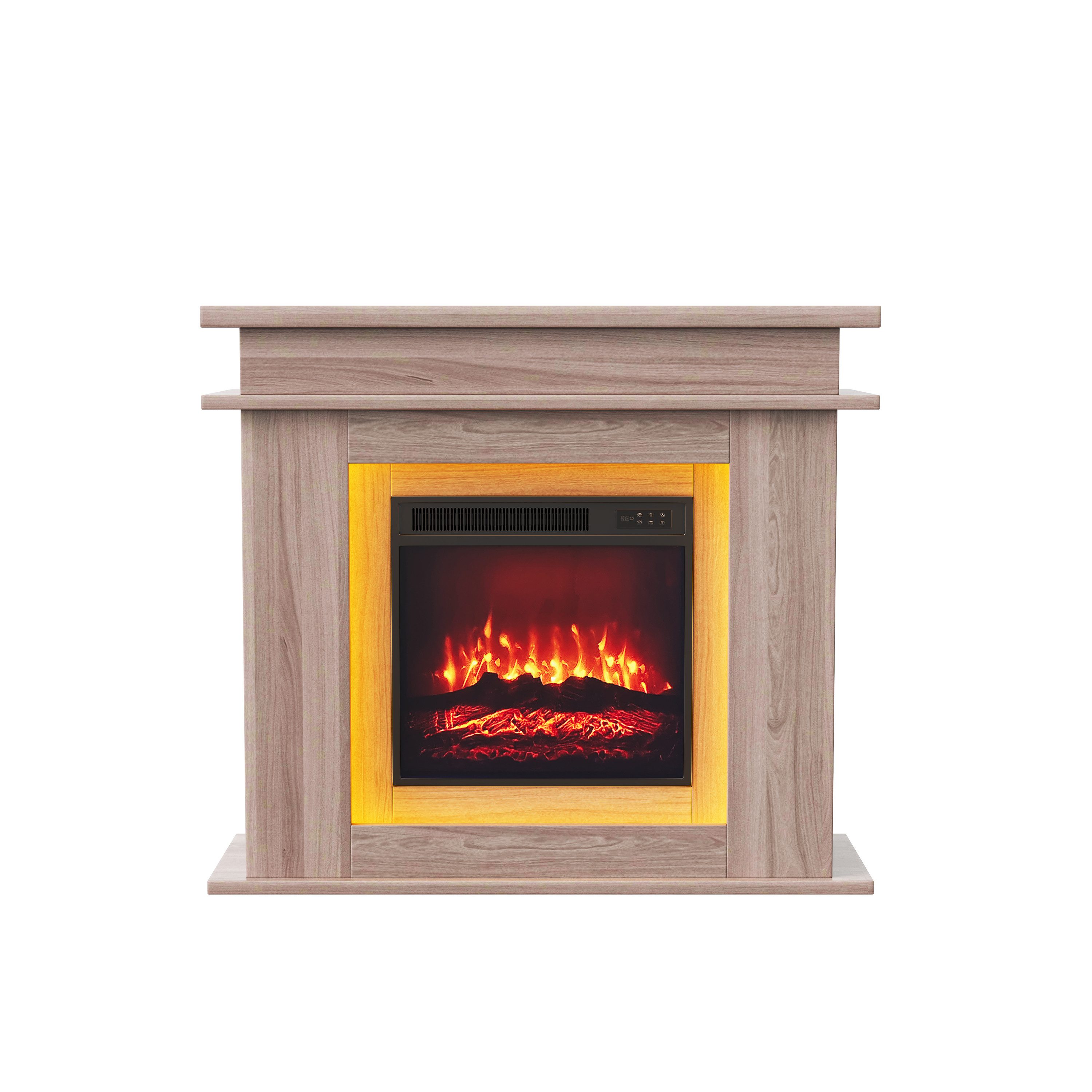 Furnishings Home Elektrokamin Elektrischer Kamin Standkamin mit 3D-Flammeneffekt, 101x34.5x88.8 cm, 2000 W Heizung, Fünfstufige Helligkeitsanpassung, LED-Licht