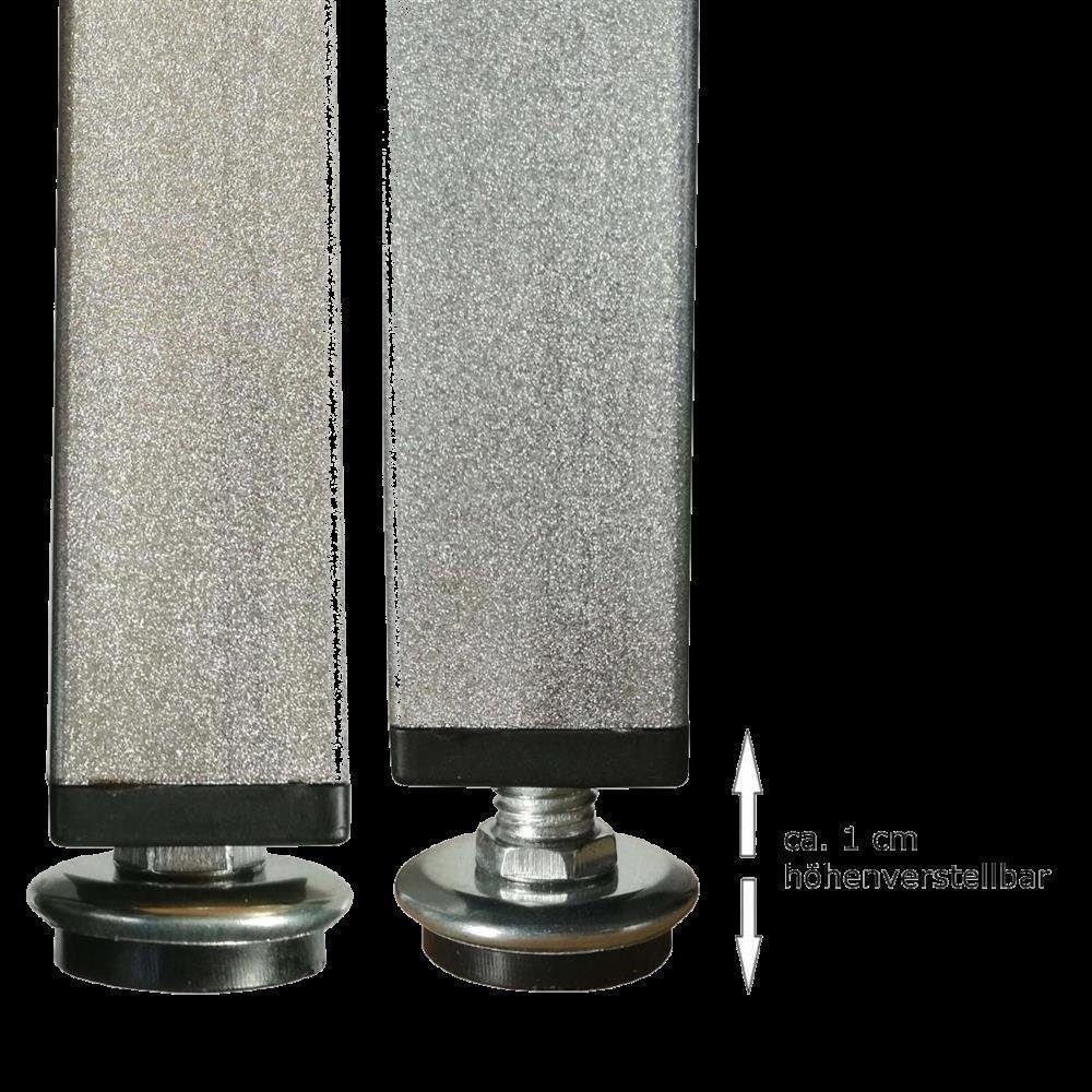HOOZ Möbelfuß 4er Set Möbelfuß Stahl 12cm - höhenverstellbar, (Set, 4-St., 12 cm), in 4 verschiedenen Größen