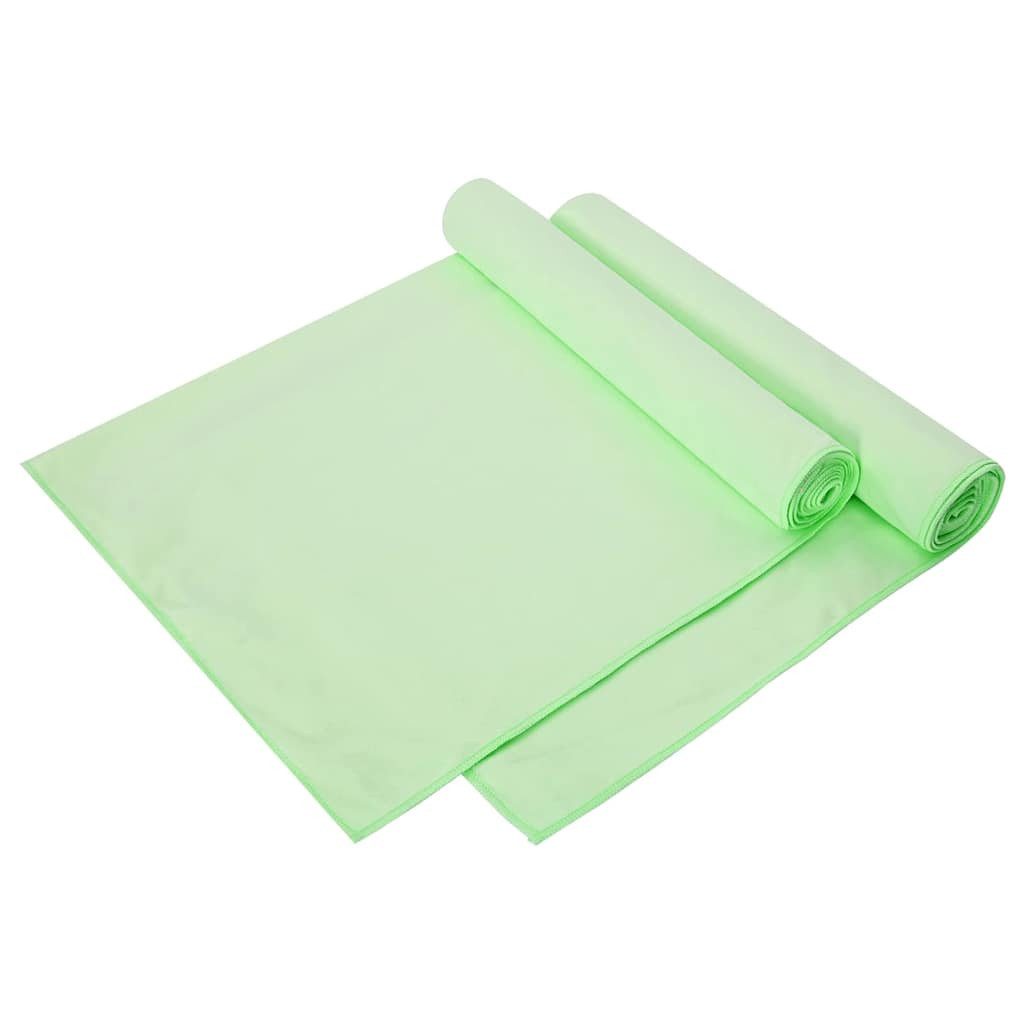 vidaXL Handtuch Sporthandtücher 2 stk. Grün 140 x 70 cm, Polyester und Polyamid (2-St)