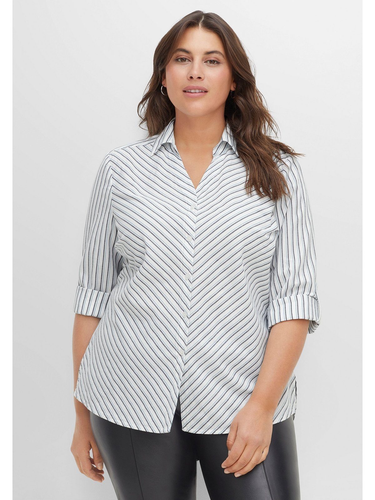Sheego Hemdbluse Große Größen mit Krempelärmeln