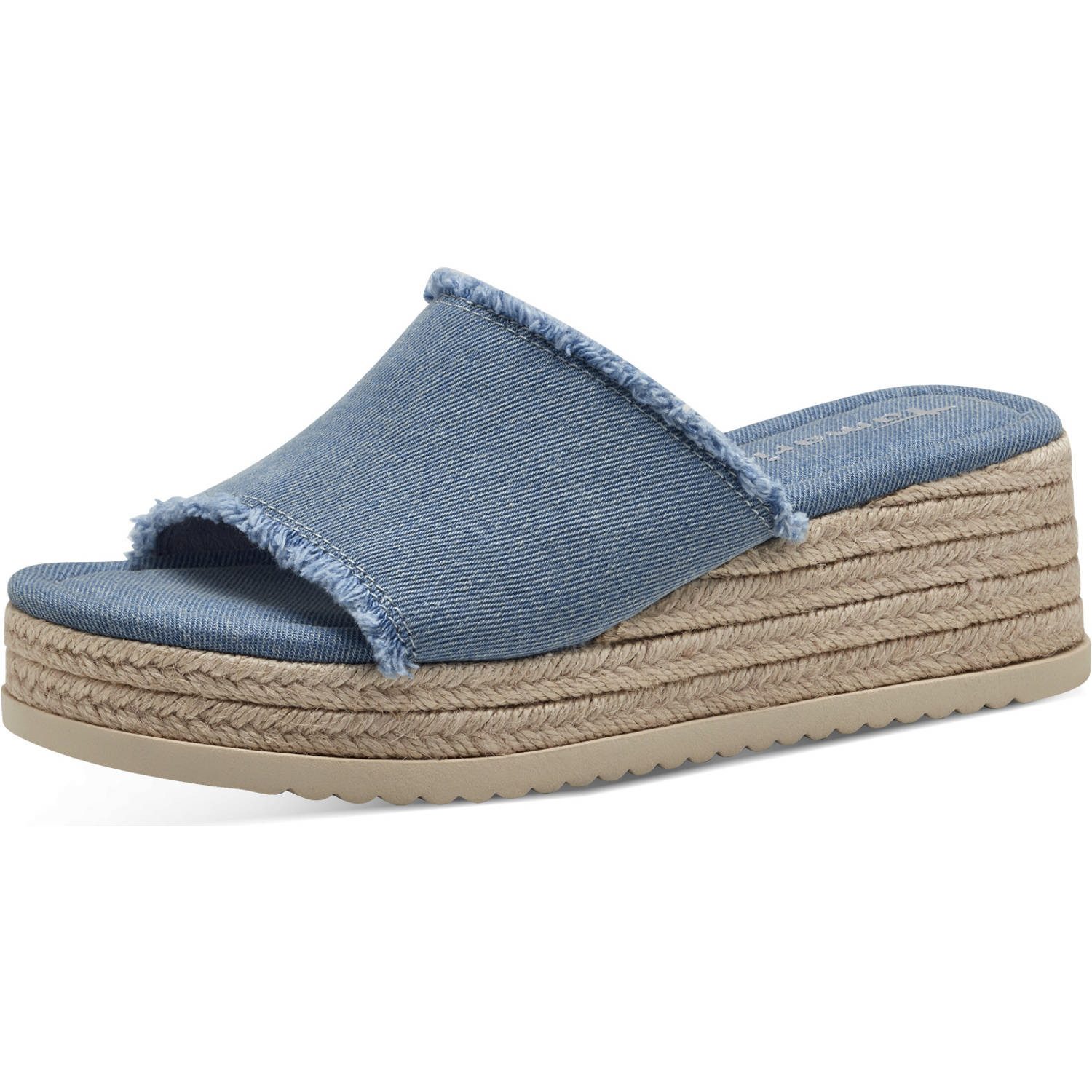 Tamaris, Da.-pantolette, Veloursleder-Pantolette in beige für Damen