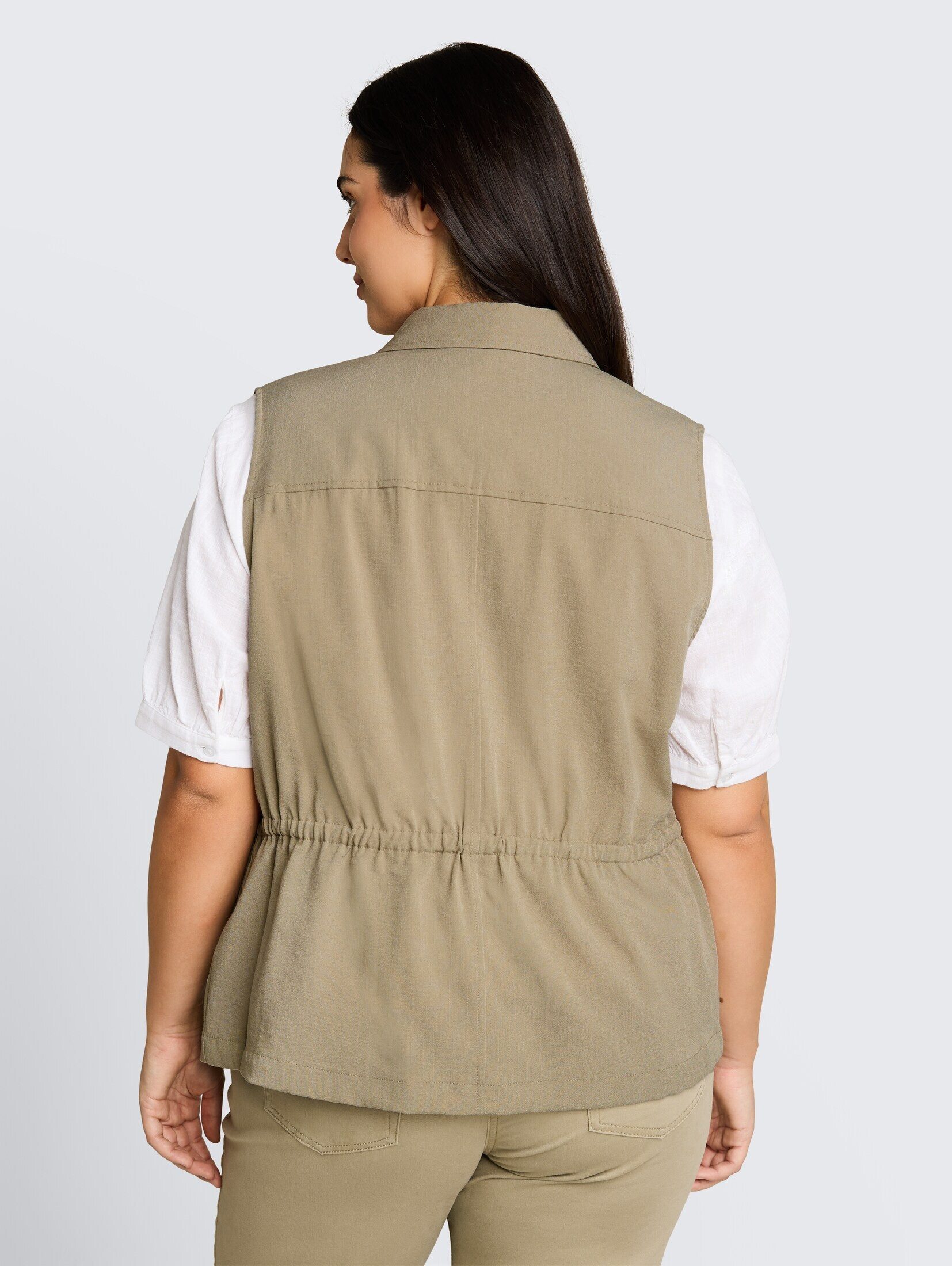 TOM TAILOR PLUS Kurzblazer Blazer Plus Size - Regular Fit Weste mit Brusttaschen