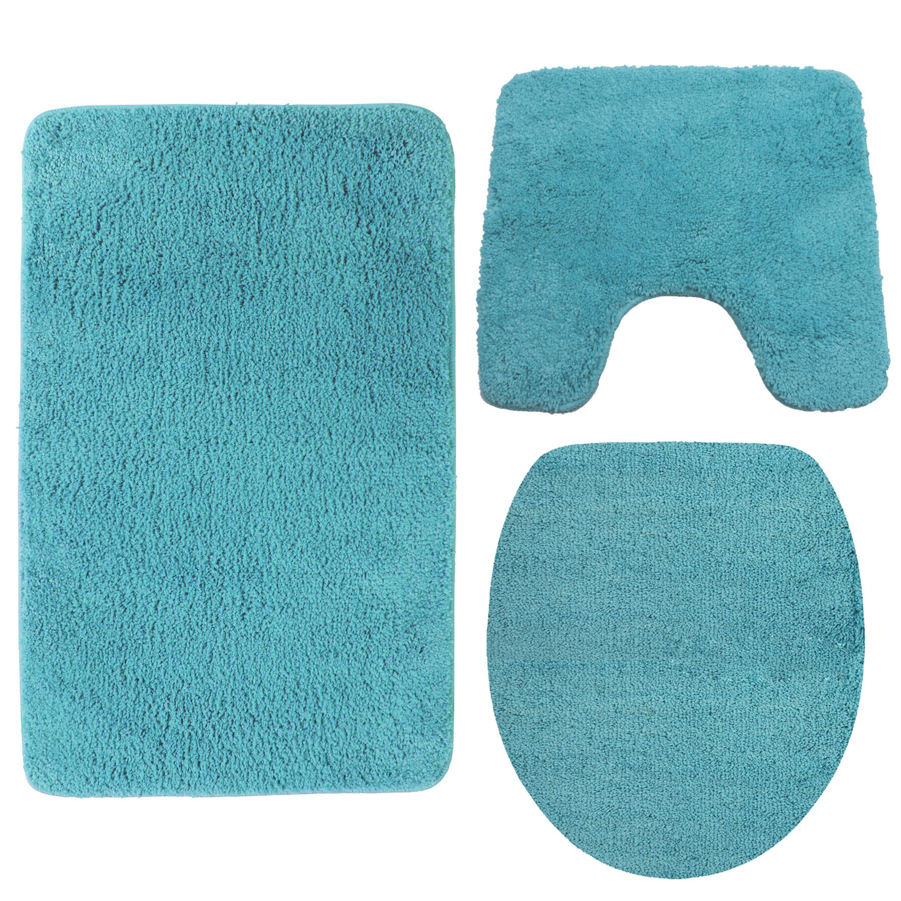 NYVI Badematte Badematten Set 3 teilig NYVISpa Lasalle Badezimmerteppich Set, Höhe 20 mm, Polyester, Badematte 50x80 + WC Vorleger mit Ausschnitt 45x50 + WC Deckelbezug