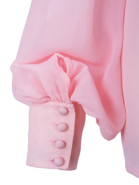 RUA & RUA Chiffonbluse Bluse Hemd aus Seide mit Schleifenkragen in Pink (1-tlg)