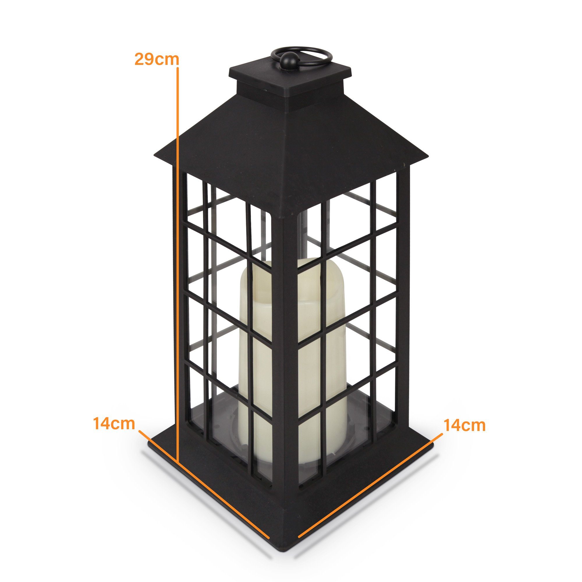 (32cm) Windlicht integriert, fest LED-Kerze, LED flackernder mit warmweiß, Batterie Bestlivings LED 04842-L, Laterne Laterne Retro