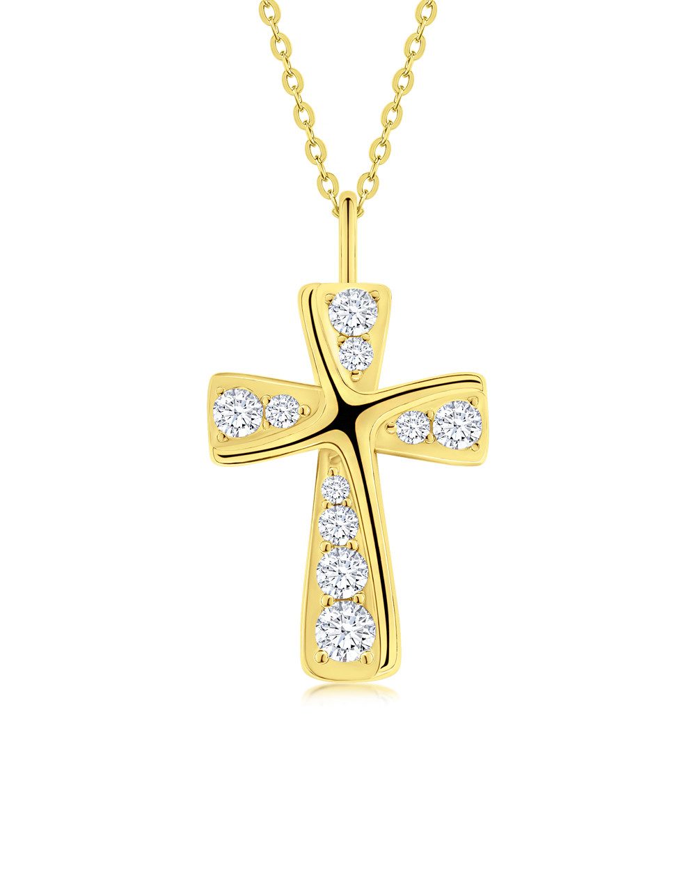 DANIEL CLIFFORD Kreuzkette 'Irene' Damen Halskette Silber 925 vergoldet Kre günstig online kaufen