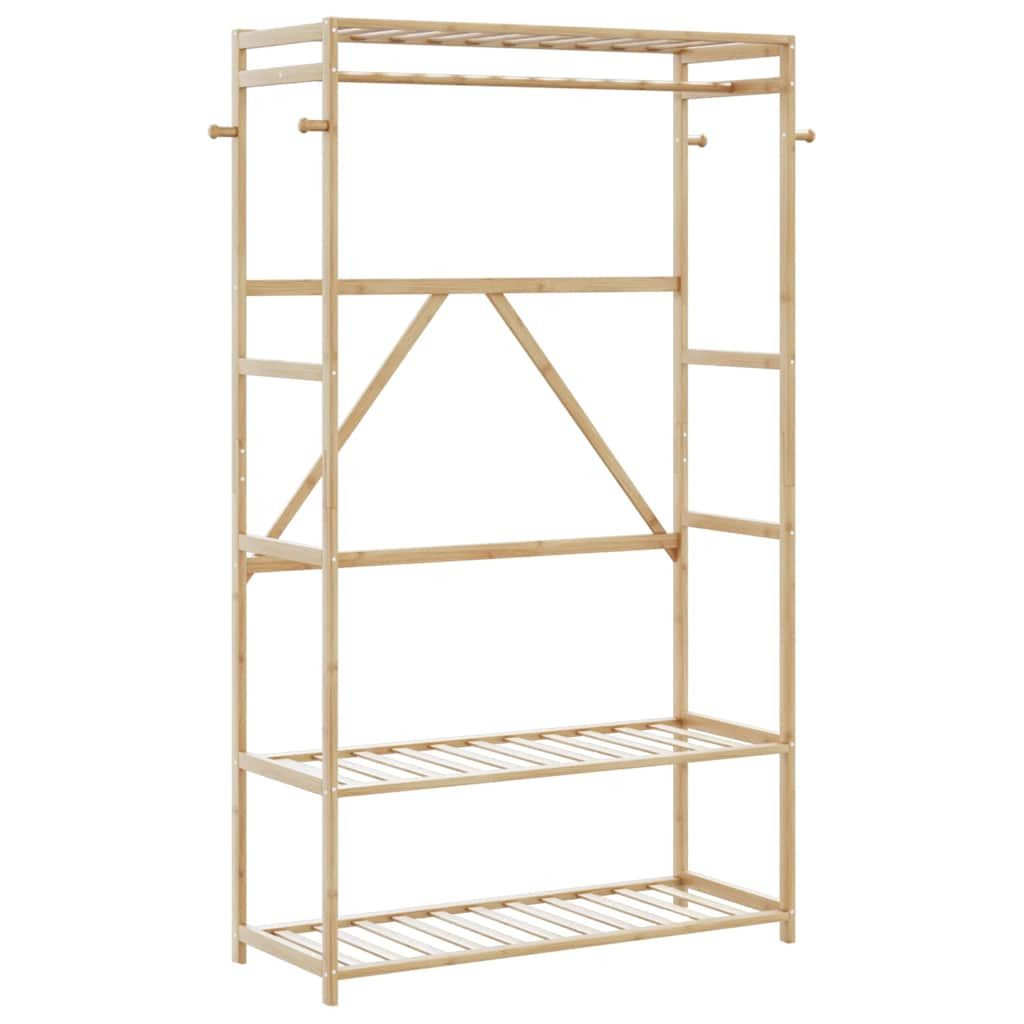 vidaXL Kleiderständer Kleiderständer mit Ablagen 110x40x175 cm Bambus, (1 St)