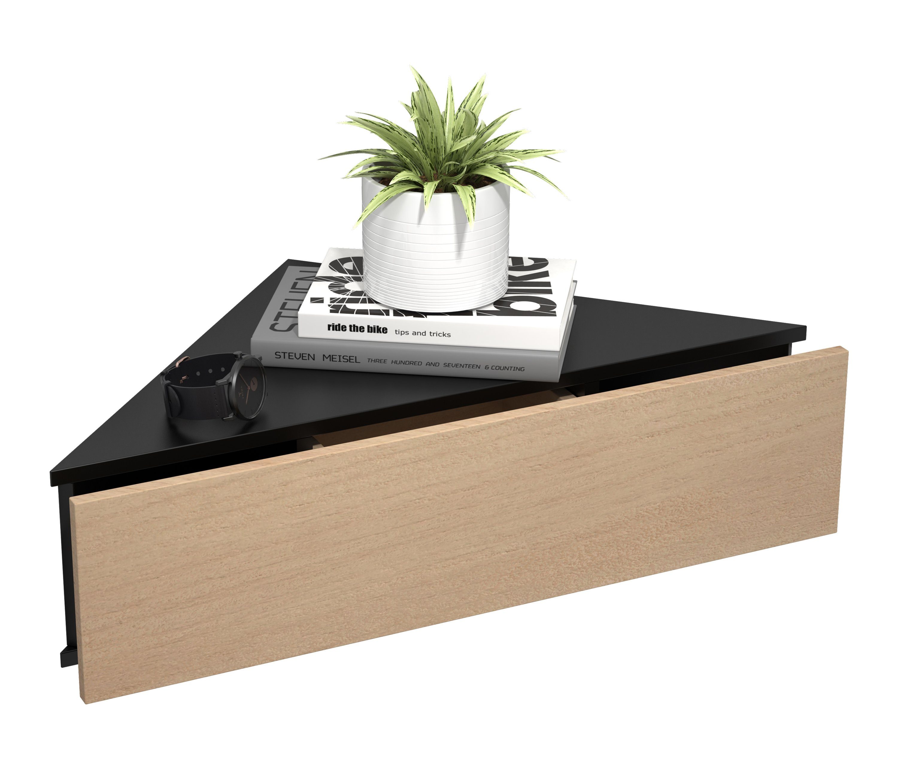 VCM Nachttisch Holz Wandschublade Eckregal Nachttisch Usal S günstig online kaufen