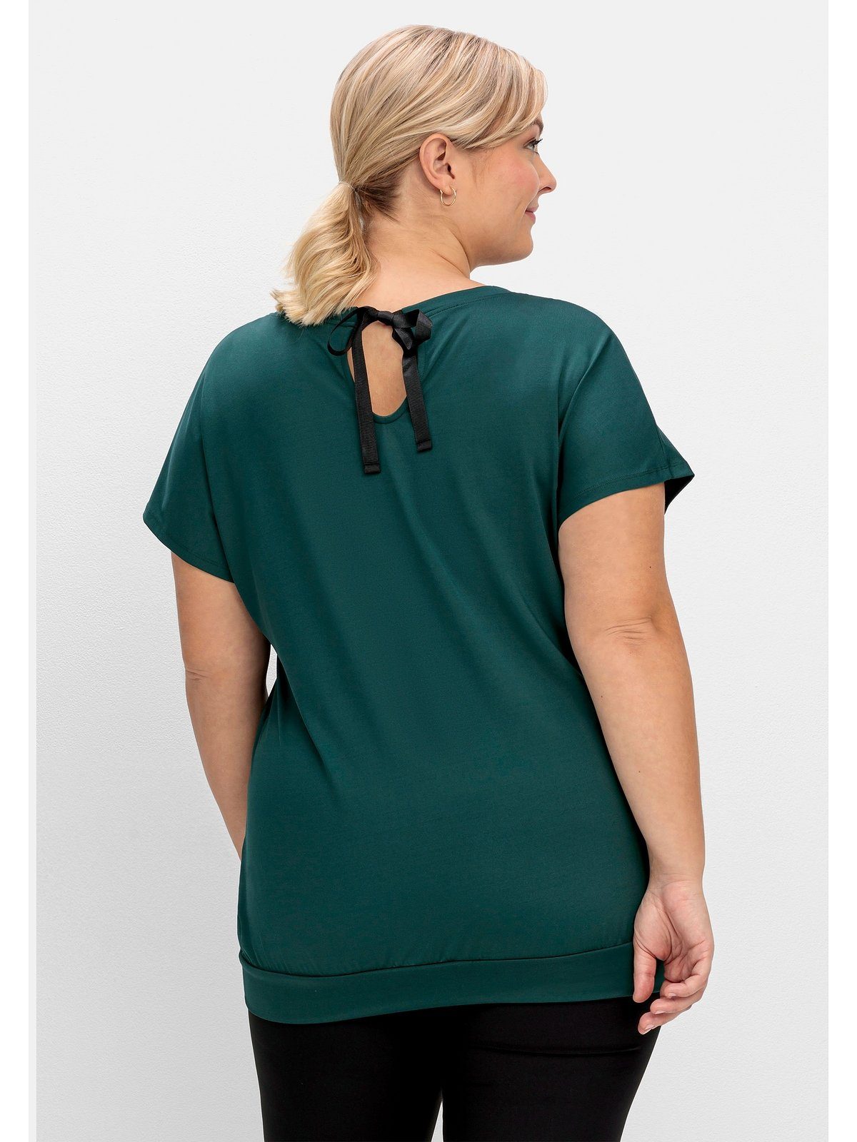 Größen tiefgrün Große T-Shirt Funktionsmaterial Sheego aus