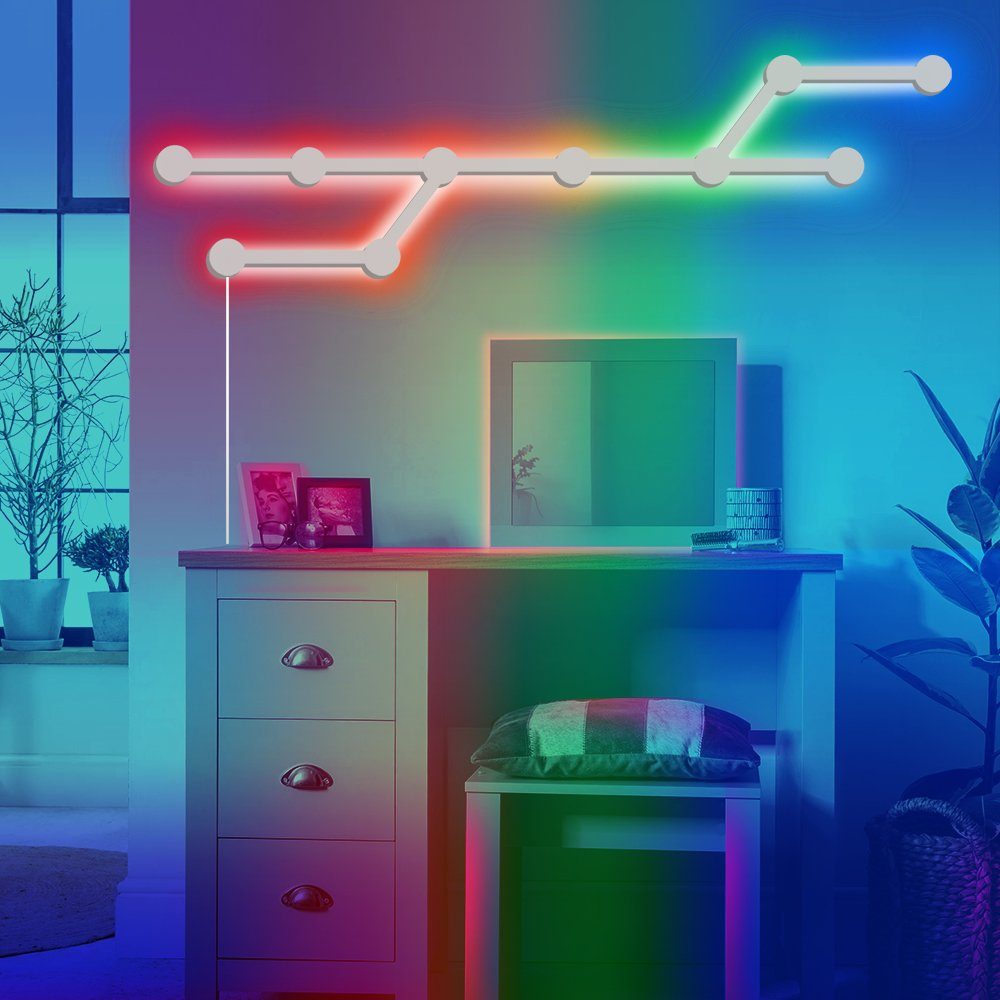 XERSEK LED Nachtlicht LED Wandleuchte Lichtleiste Farbwechsel Intelligente  Wandbeleuchtung, LED fest integriert, Dimmbar DIY, Music Sync,  App-Steuerung, funktioniert mit Alexa und Google Assistant