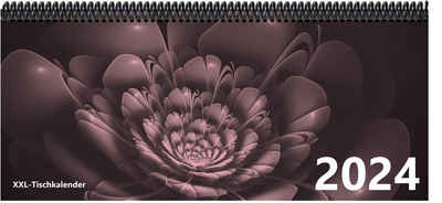 E&Z Verlag Gmbh Schreibtischkalender Bunt - Kalender XXL 2024 mit dem Muster Blume rosa