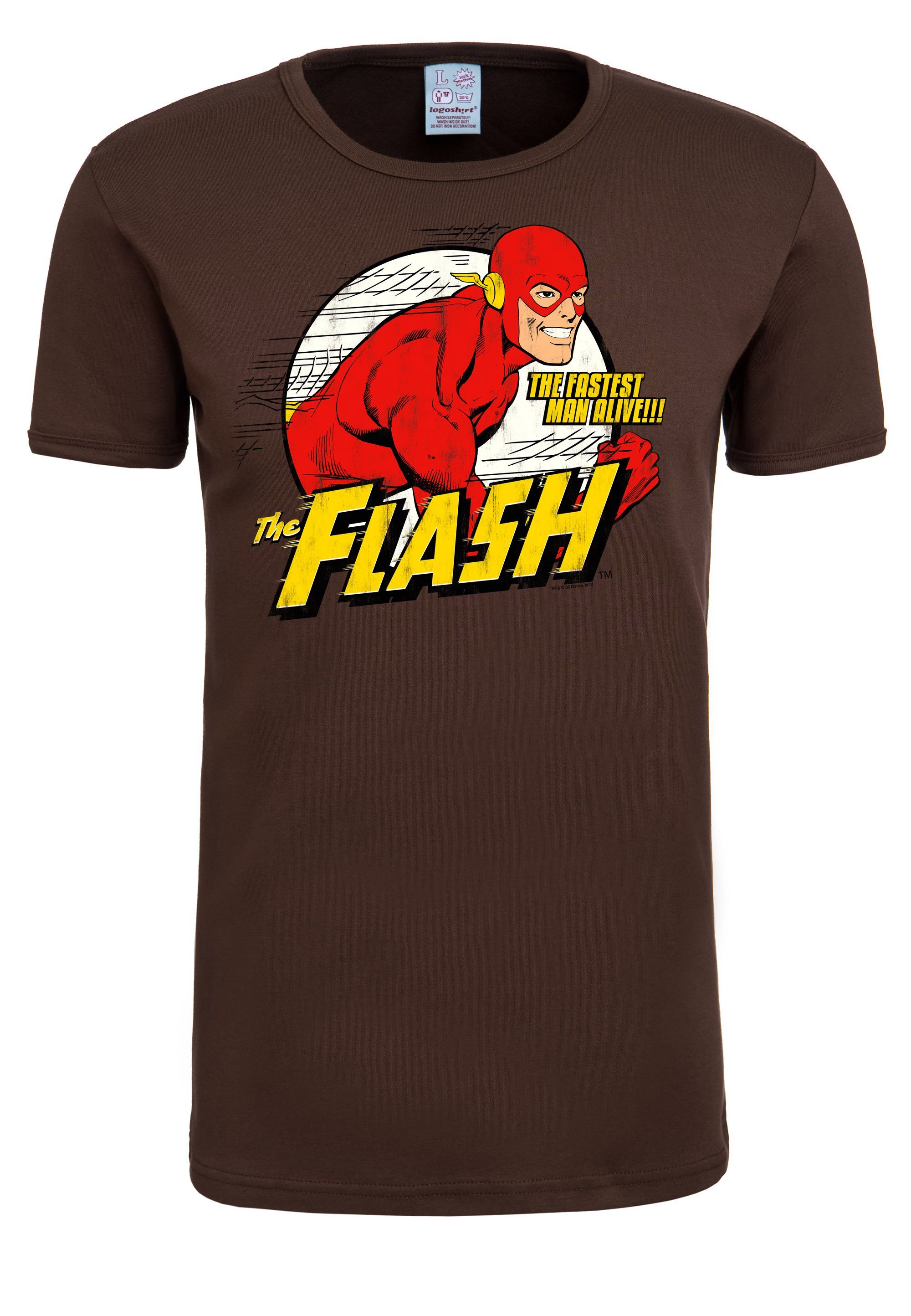 LOGOSHIRT T-Shirt The Fastest Man Alive mit tollem The Flash-Print, Tolles  The Flash T-Shirt von Logoshirt für Herren