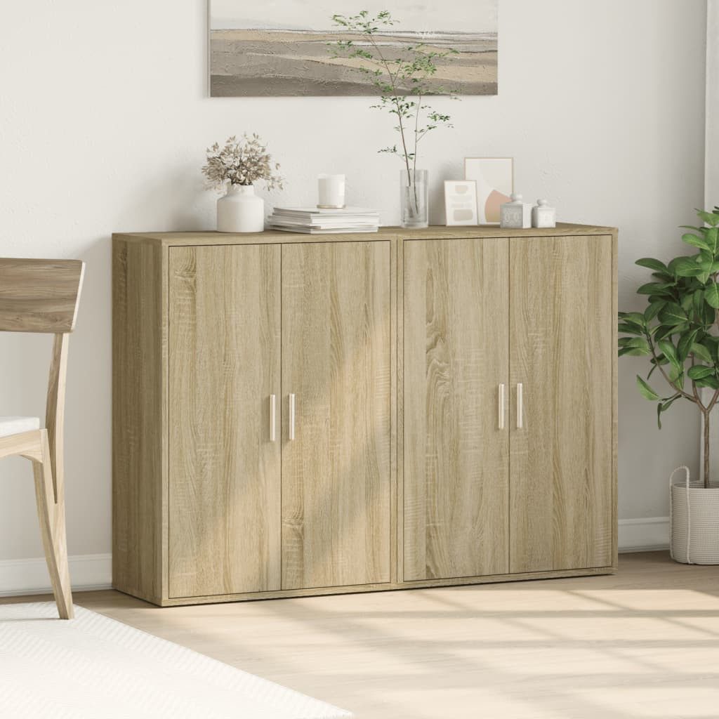 vidaXL Sideboard Sideboards 2 Stk. Sonoma-Eiche günstig online kaufen
