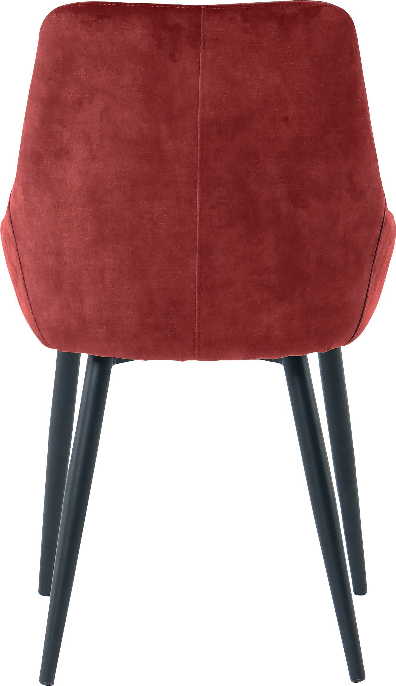 SIT Polsterstuhl Samtoptik Rot/schwarz | Bezug in St), 2 (Set, glamouröser Rot