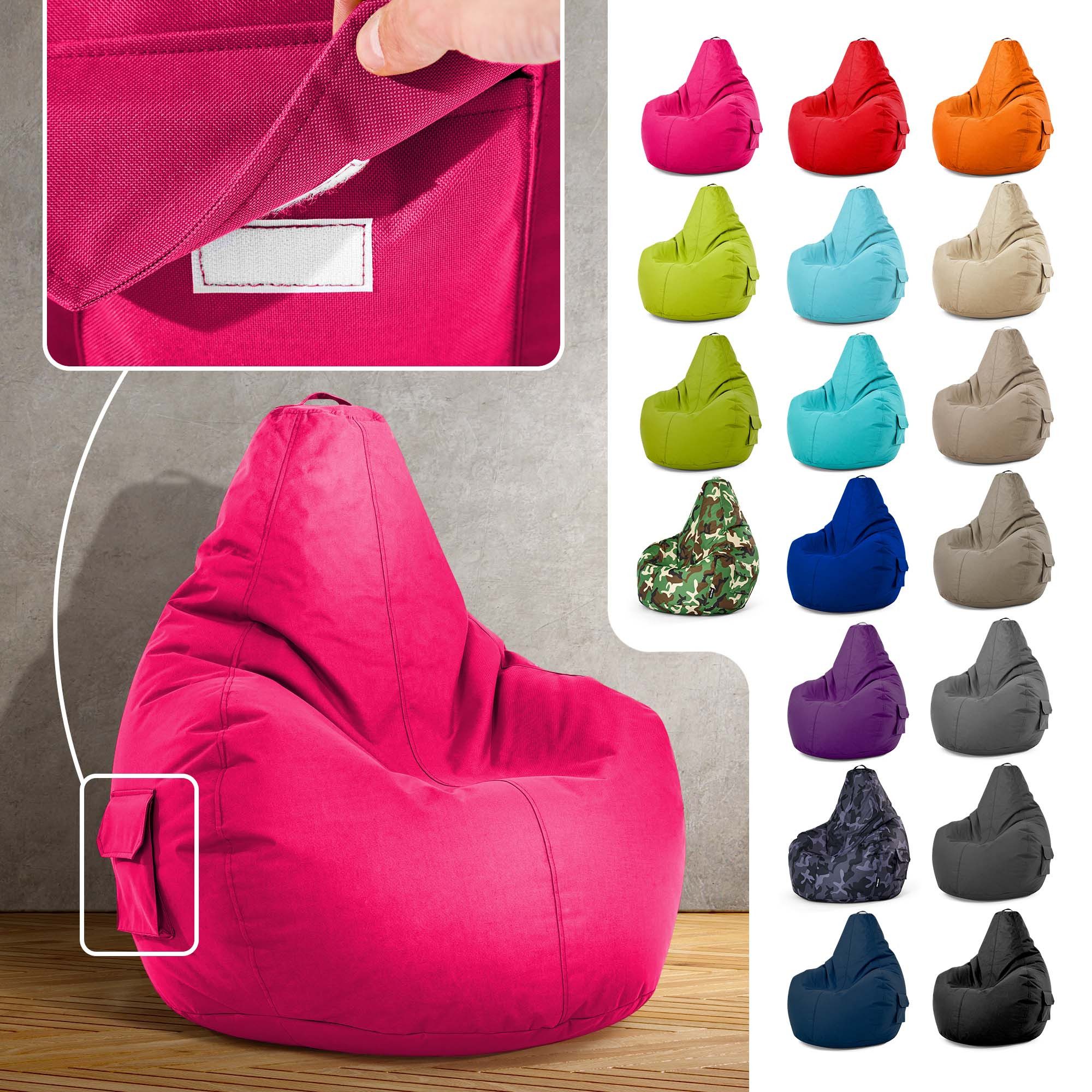 Green Bean Sitzsack Gaming Sitzsack Lounge Chair Cozy (Sitzsack mit Rückenlehne 80x70x90cm - Gaming Chair mit 230L EPS-Perlen Füllung, Kuschelig Weich Waschbar), Bean Bag Bodenkissen Lounge Sitzhocker Relax-Sessel Gamer Gamingstuhl