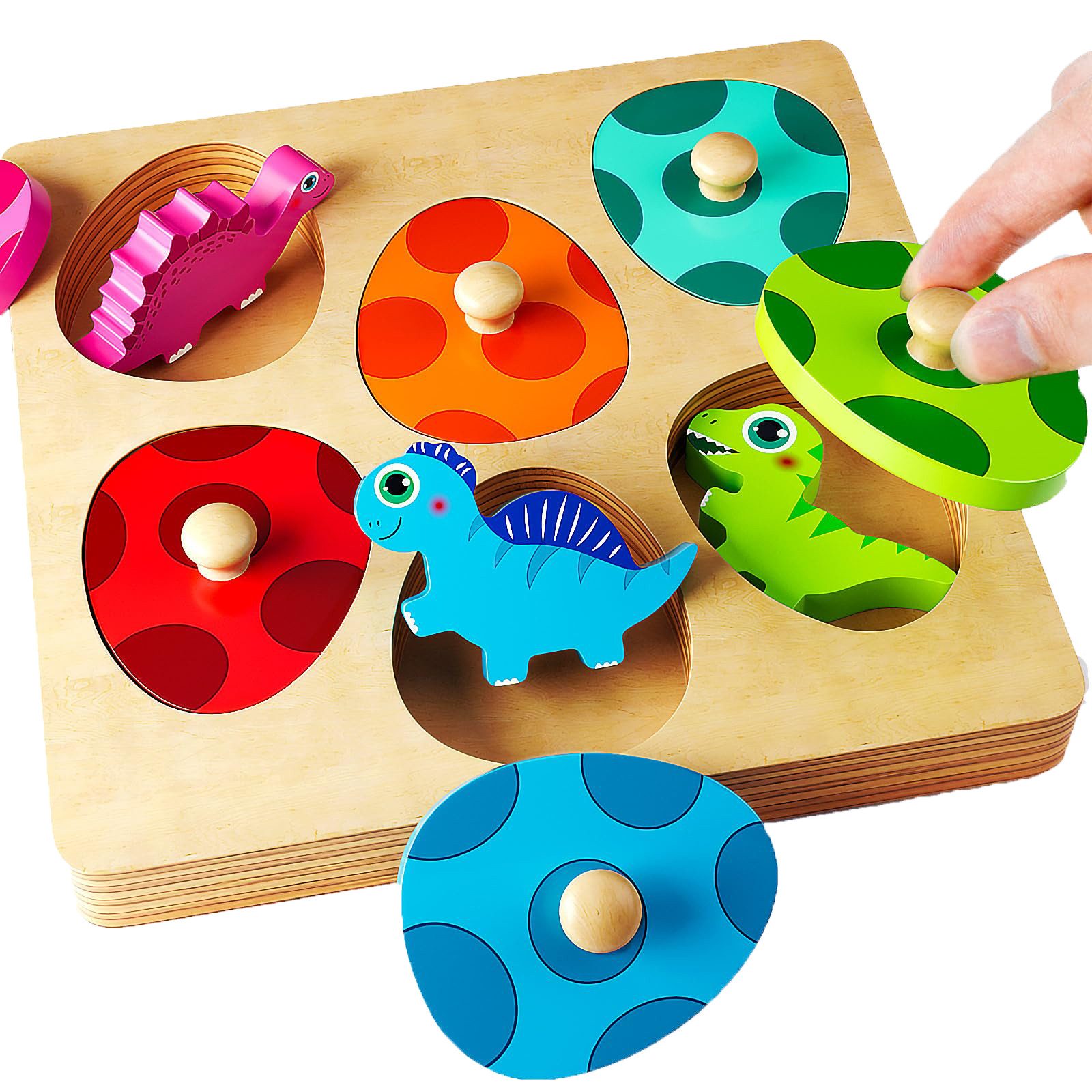 CLTYQ Lernspielzeug Holzspielzeug Holzpuzzle Dino Eier Montessori Spielzeug günstig online kaufen