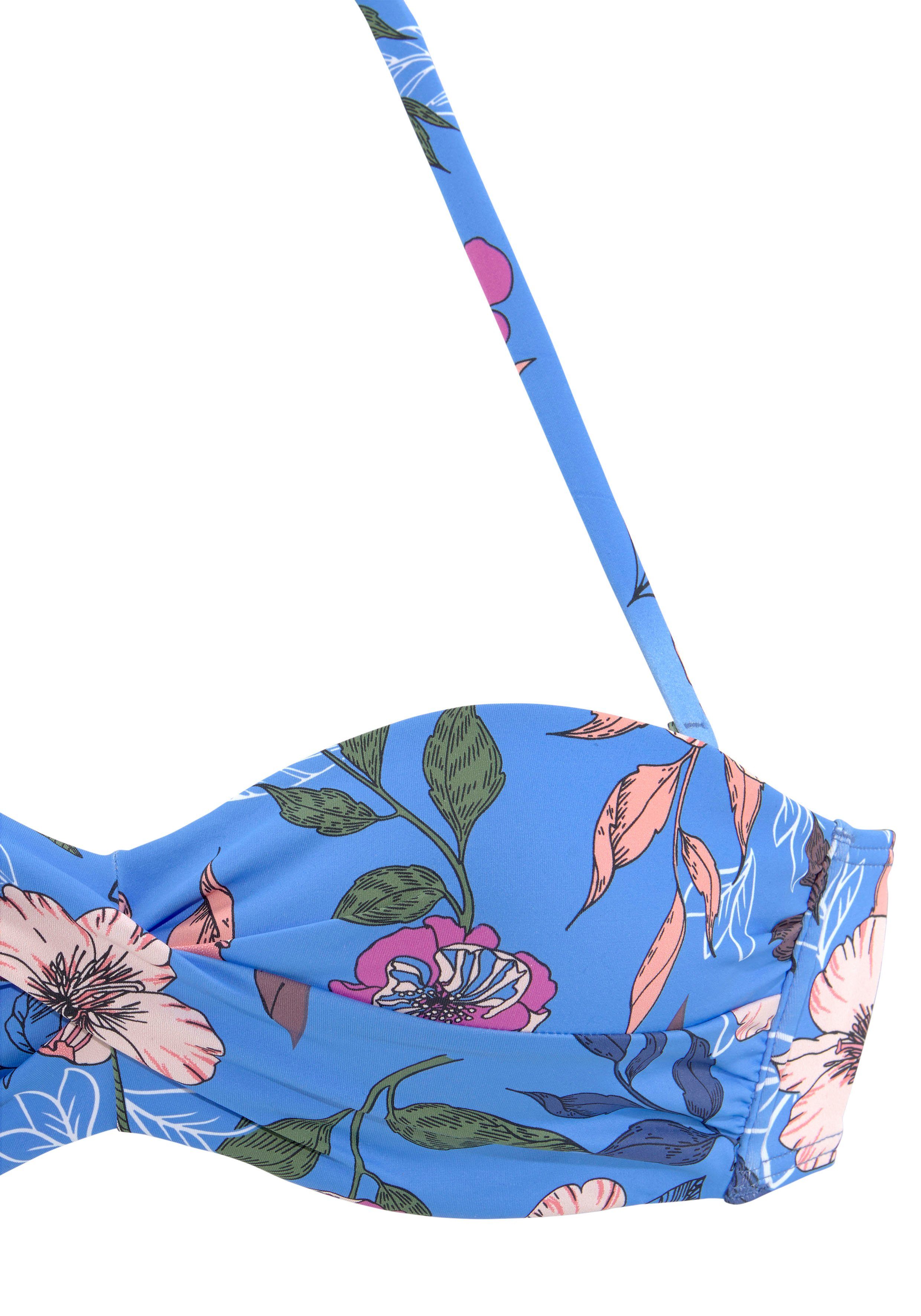 s.Oliver Bügel-Bandeau-Bikini-Top Maya, mit floralem Design und Wickel-Optik – Bild 3 von 5