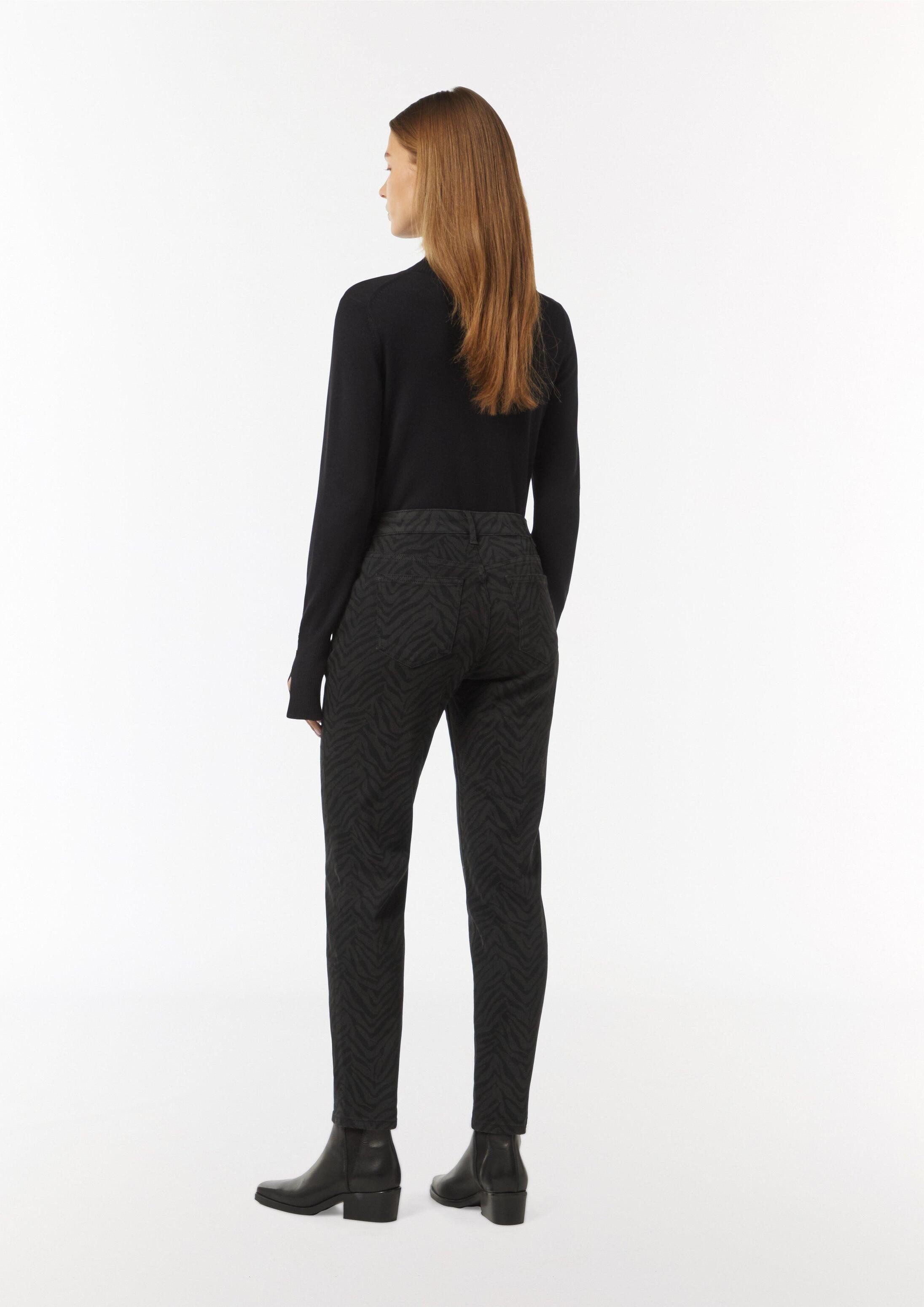 comma Slim-fit-Jeans Jeans-Hose Jeans mit Animal-Print