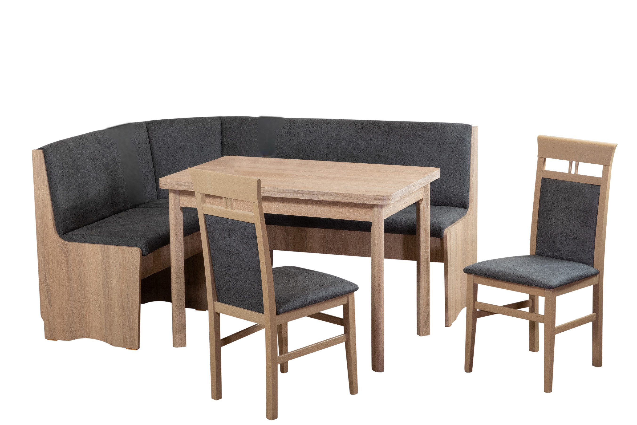 Stolebaenk Eckbankgruppe Duisburg Titanic Sonoma Ibiza FG MA+PE, (Eckbankgruppe, 1 x Eckbank, 1 x Tisch, 2 x Stuhl)