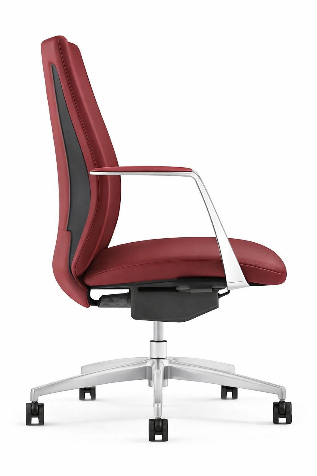 JVmoebel Chefsessel Ergonomischer Chefsessel in Rot mit Metallgestell und Armlehnen, Made in Europa