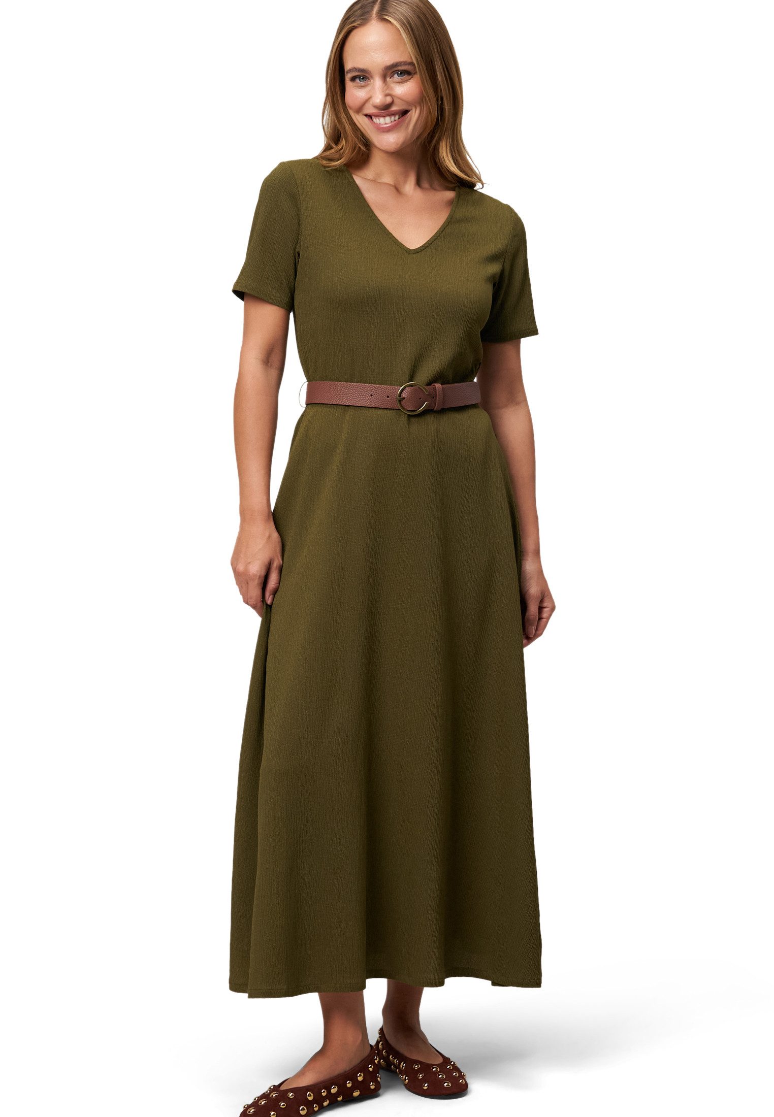 Midikleid zero Midikleid mit Gürtel