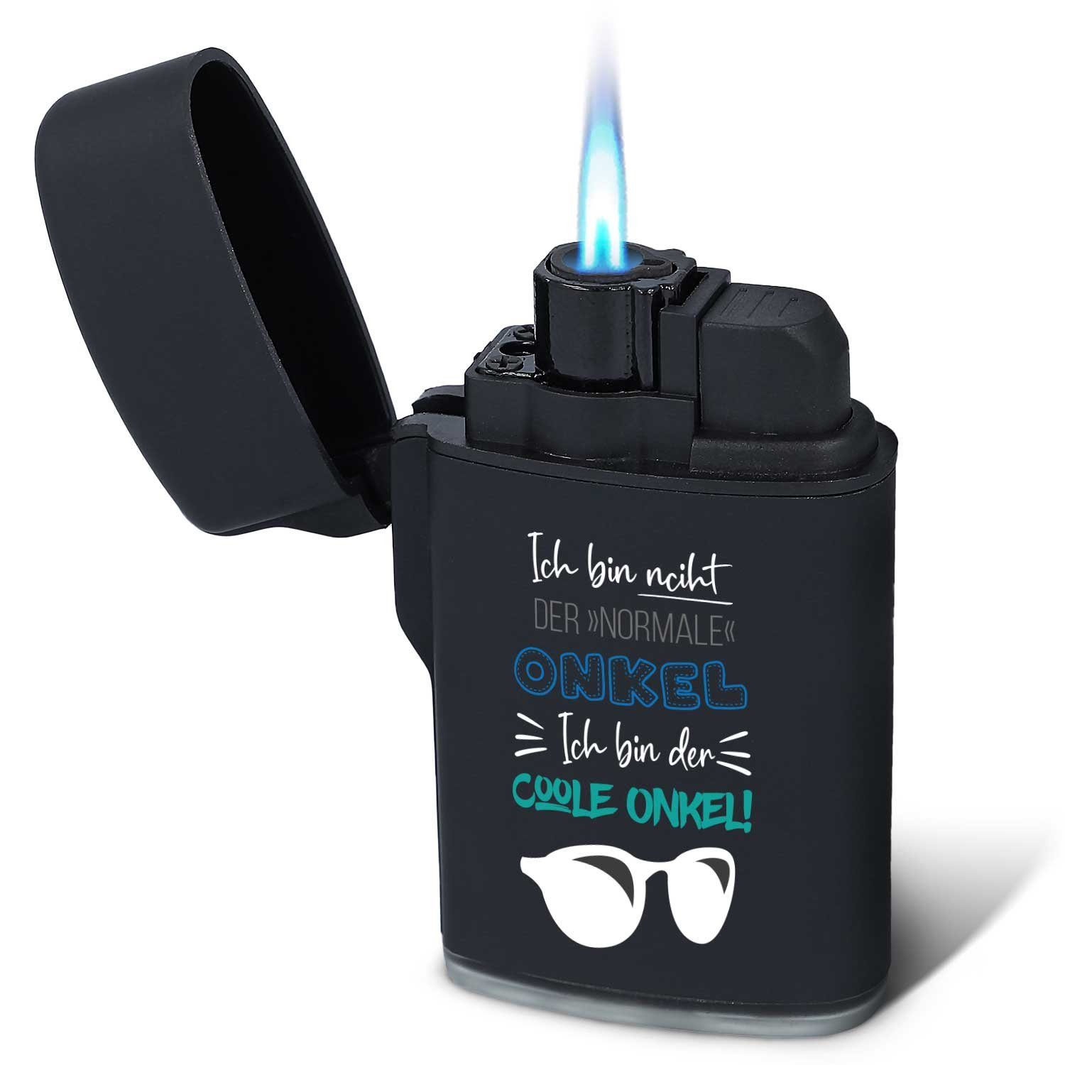 GRAVURZEILE Feuerzeug - Jet Flamme - (Nachfüllbar - Elektrisches Sturmfeuerzeug, Windfest und Langlebig), Geschenk für Sie und Ihn - Cool Design Onkel