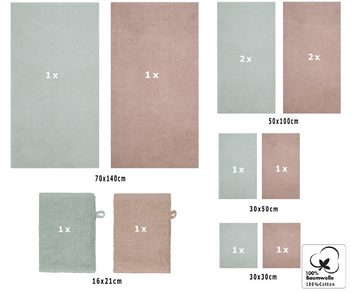 Betz Handtuch Set 12 TLG. Handtuch Set BERLIN Farbe Jade - Cappuccino, 100% Baumwolle (12 Teile, 12-St)