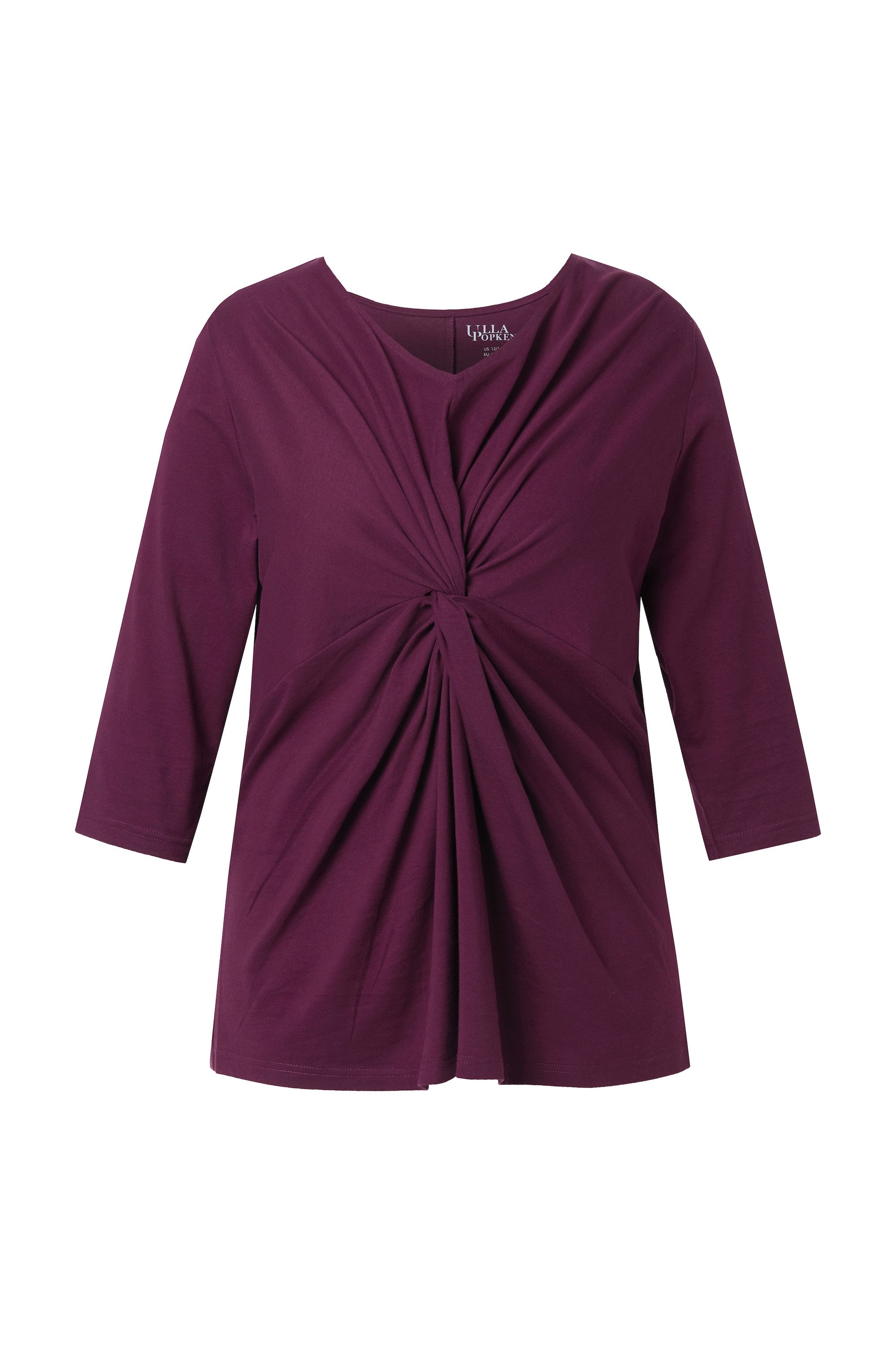 Longshirt Shirt Zierknoten V-Ausschnitt. 3/4-Arm