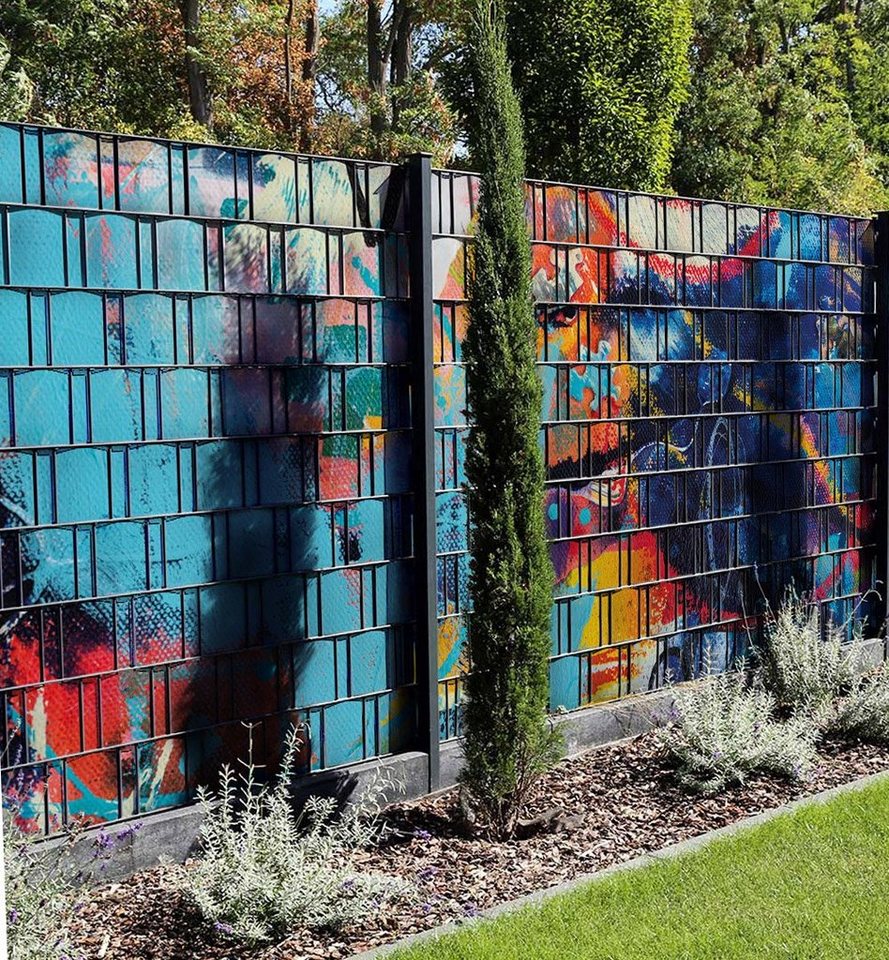 Thumbnail - MyMaxxi Sichtschutzstreifen Sichtschutzstreifen Straßenkunst bunt Sichtschutz Garten Zaun, (Straßenkunst bunt)