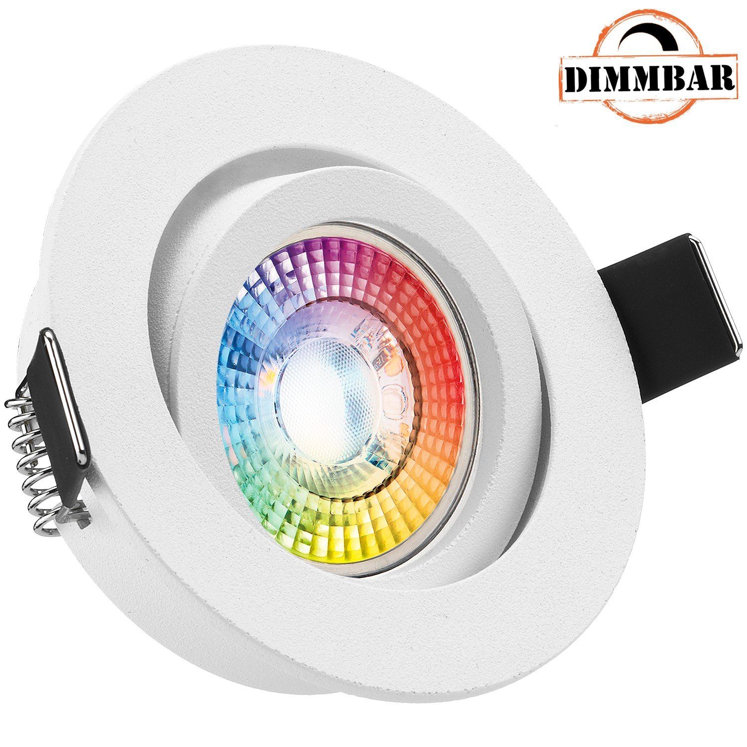 mit LEDANDO Einbaustrahler LED 3W LED extra flach Einbaustrahler matt von LED RGB in Set weiß LED