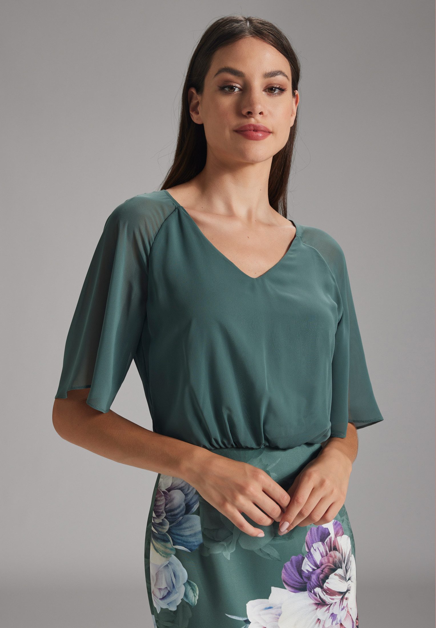 SWING Cocktailkleid - Cocktailkleid mit Scubarock Oberteil in lockerer Passform