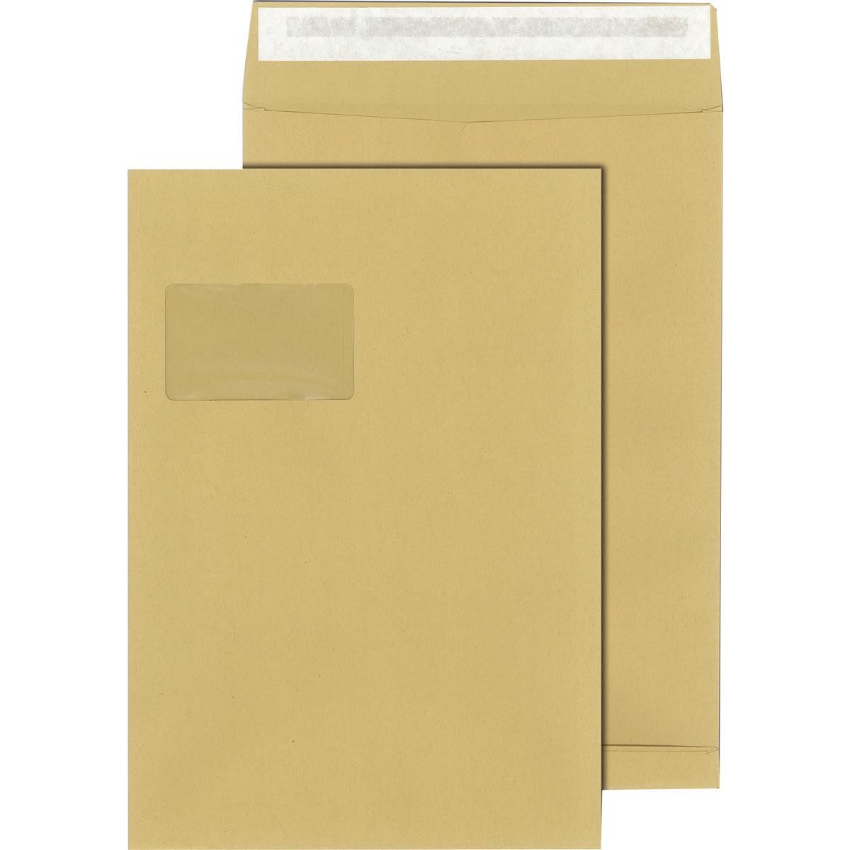 MAILMEDIA Versandtasche MAILmedia Faltenversandtasche C4, mit Fenster, natron braun