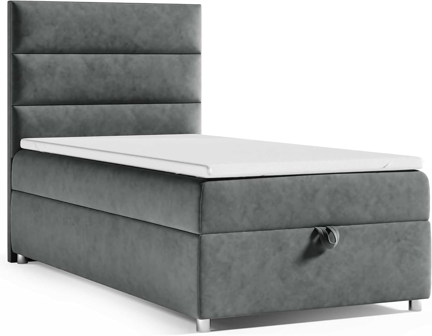 Best for Home Boxspringbett Einzelbett Trinity K-4 Single mit Bettkasten, Komfort Topper H3 (70x200 80x200 90x200 100x200 cm), inkl. Lieferung bis in die Wohnung, TOP Preis-Leistungs-Verhältnis